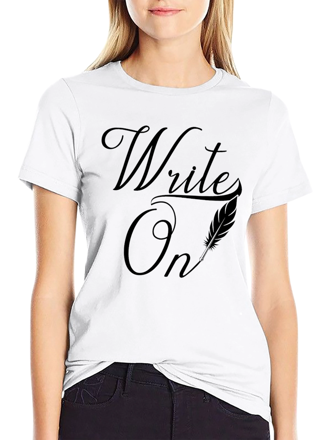 Write On Black Graphic Tee Shirt - Express Yourself