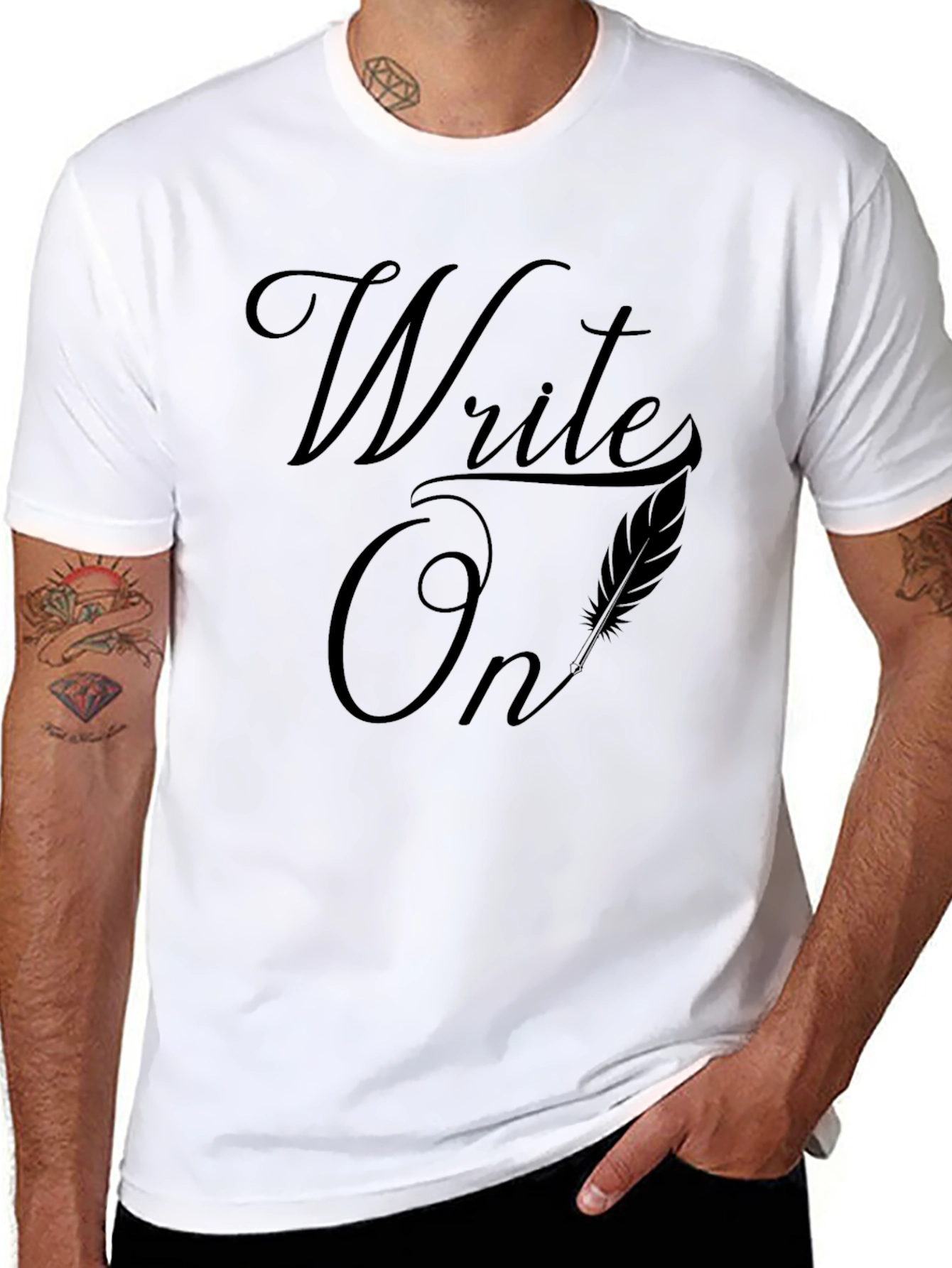 Write On Black Graphic Tee Shirt - Express Yourself