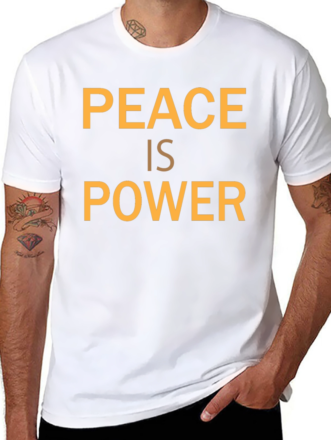 Peace Is Power Graphic Tee - Stylish Statement Shirt