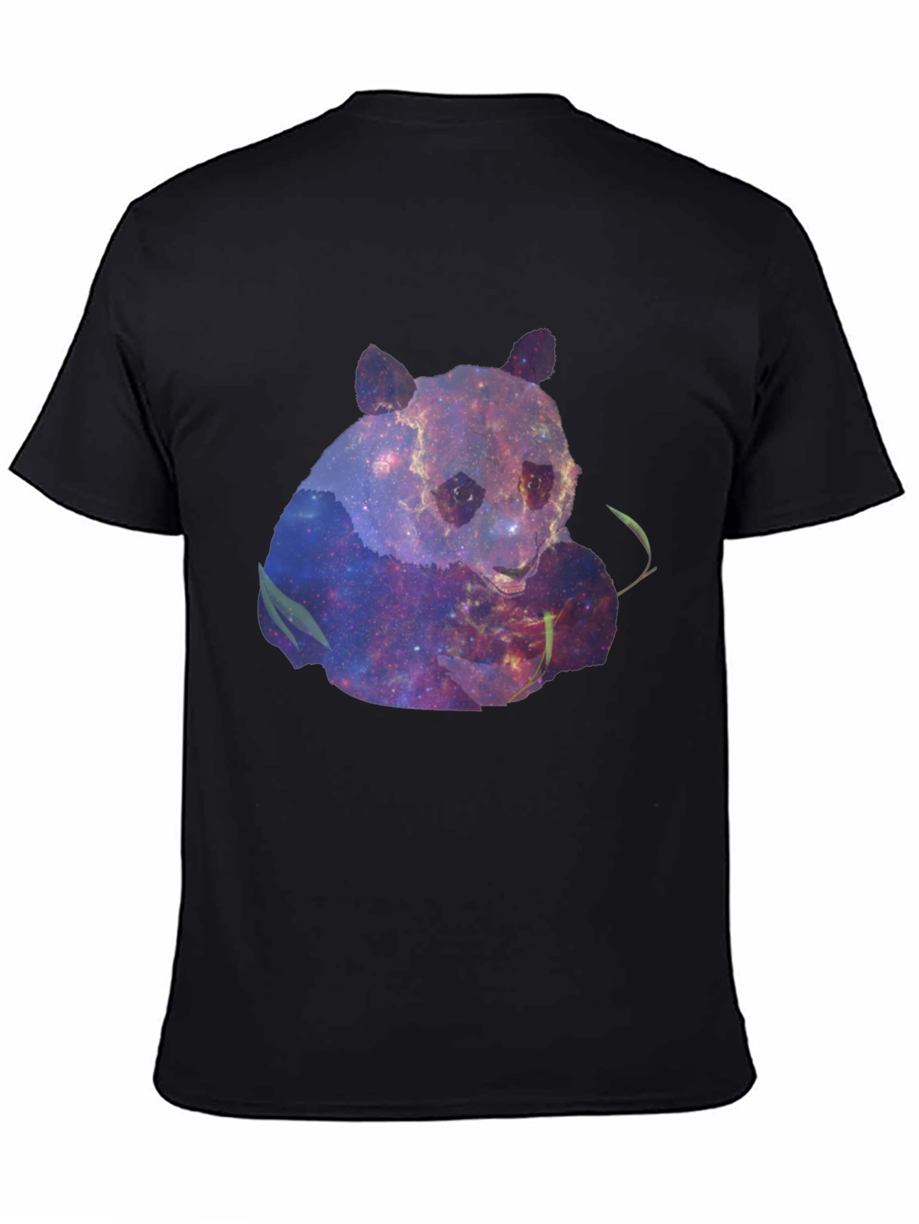 Galaxy Panda Graphic Tee - Black Cotton Blend