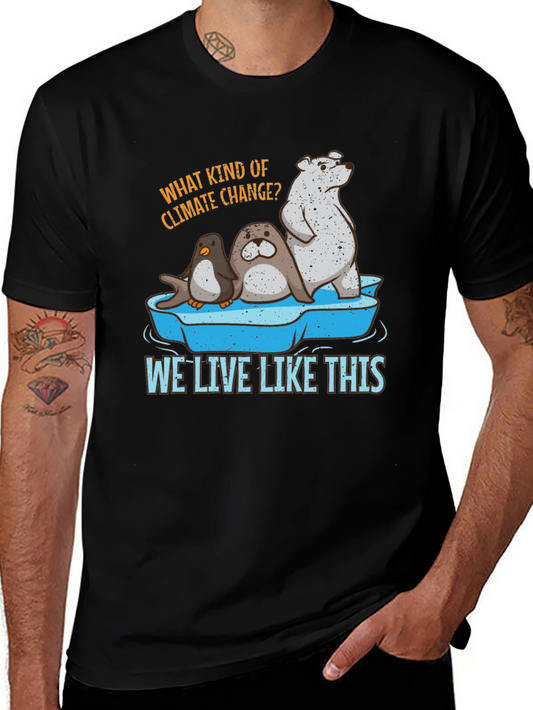 Climate Change T-Shirt - Polar Bear Seal Penguin
