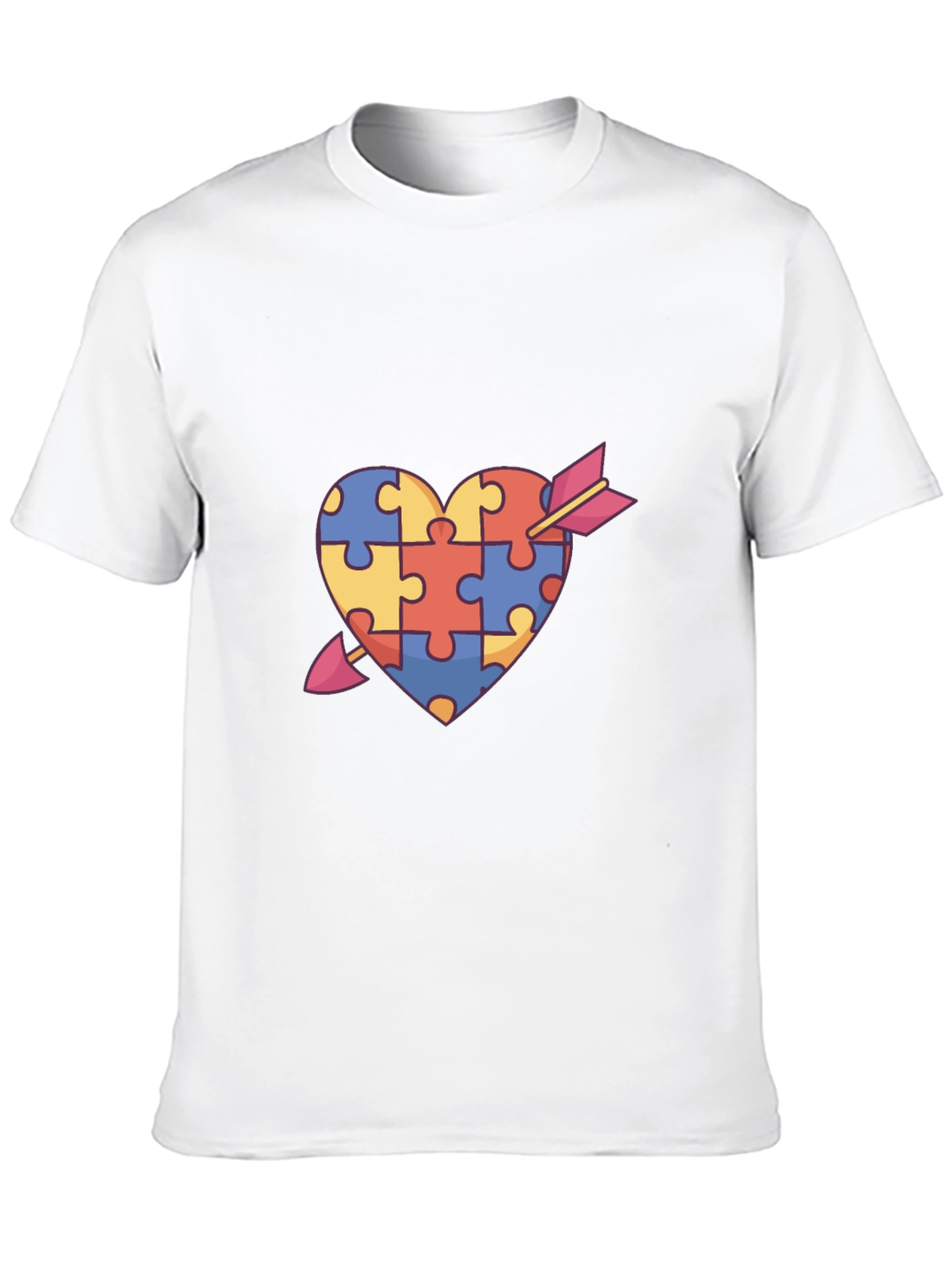 Puzzle Piece Heart Arrow Graphic T-Shirt