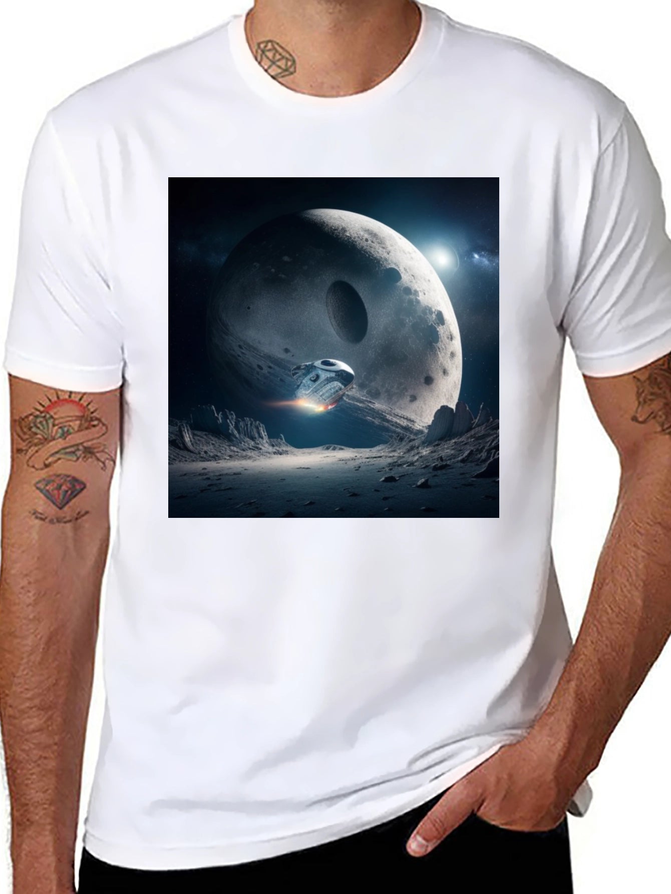 Sci-Fi Moon Landing Graphic Tee