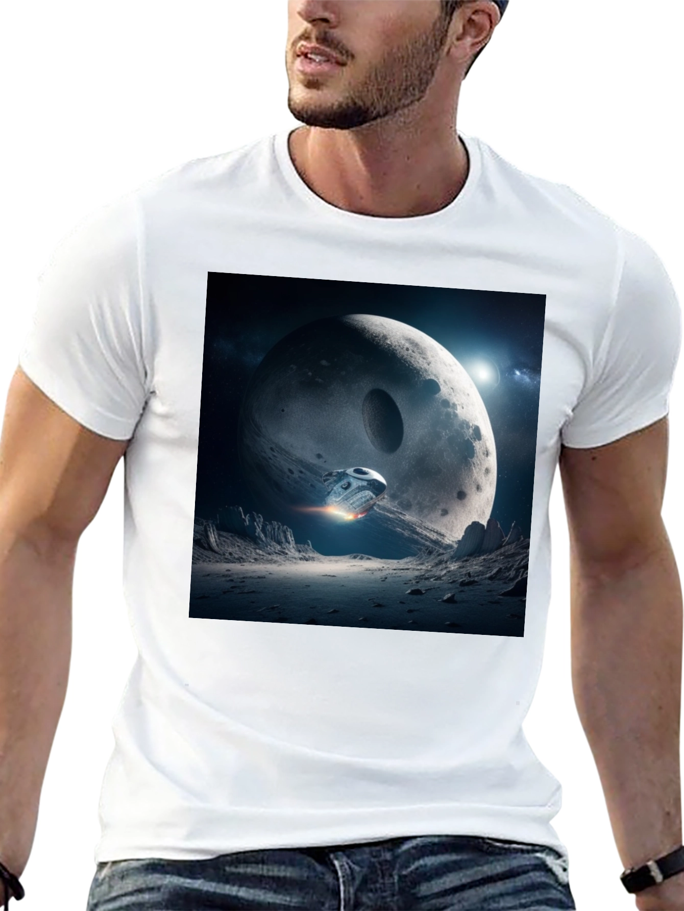Sci-Fi Moon Landing Graphic Tee