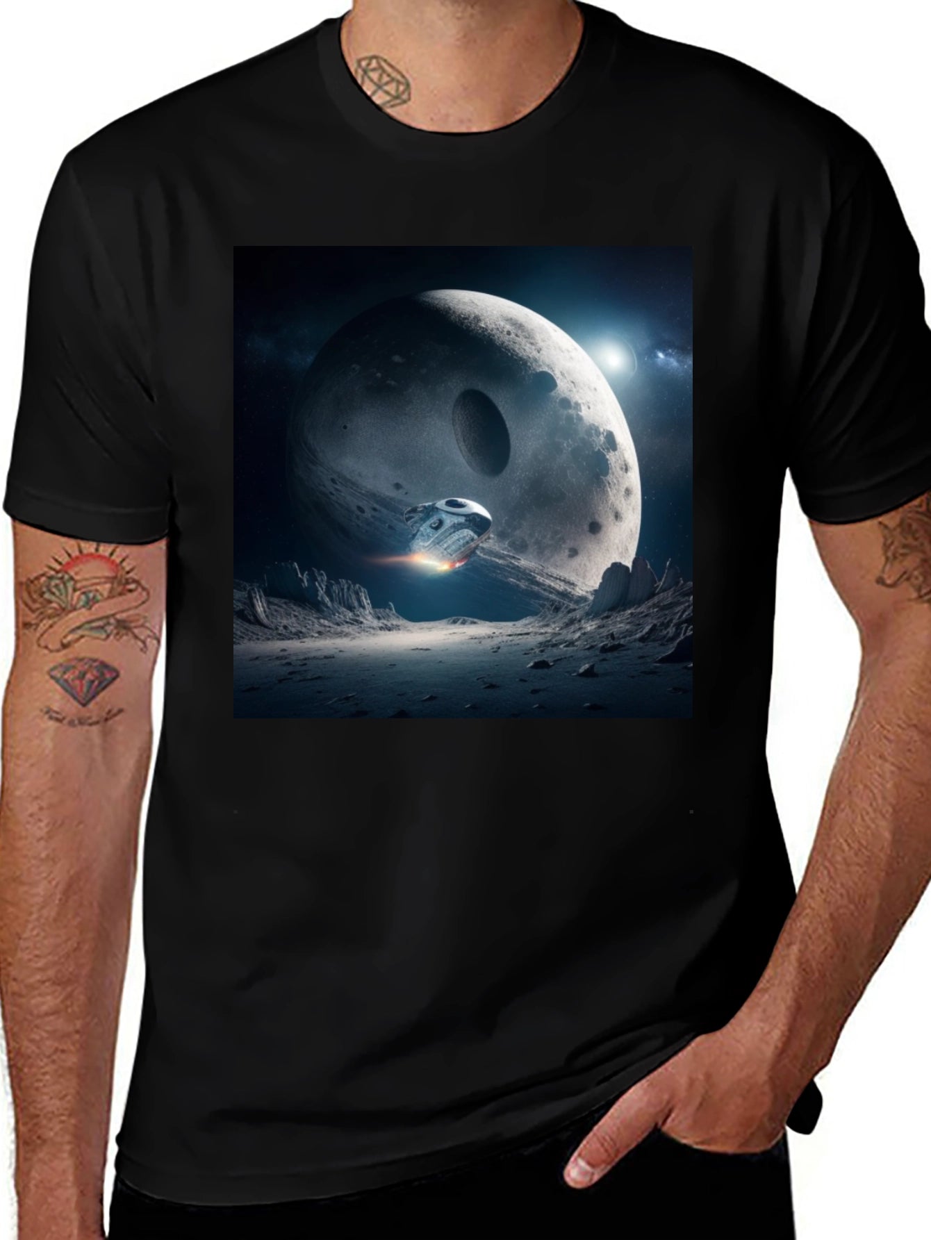 Sci-Fi Moon Landing Graphic Tee