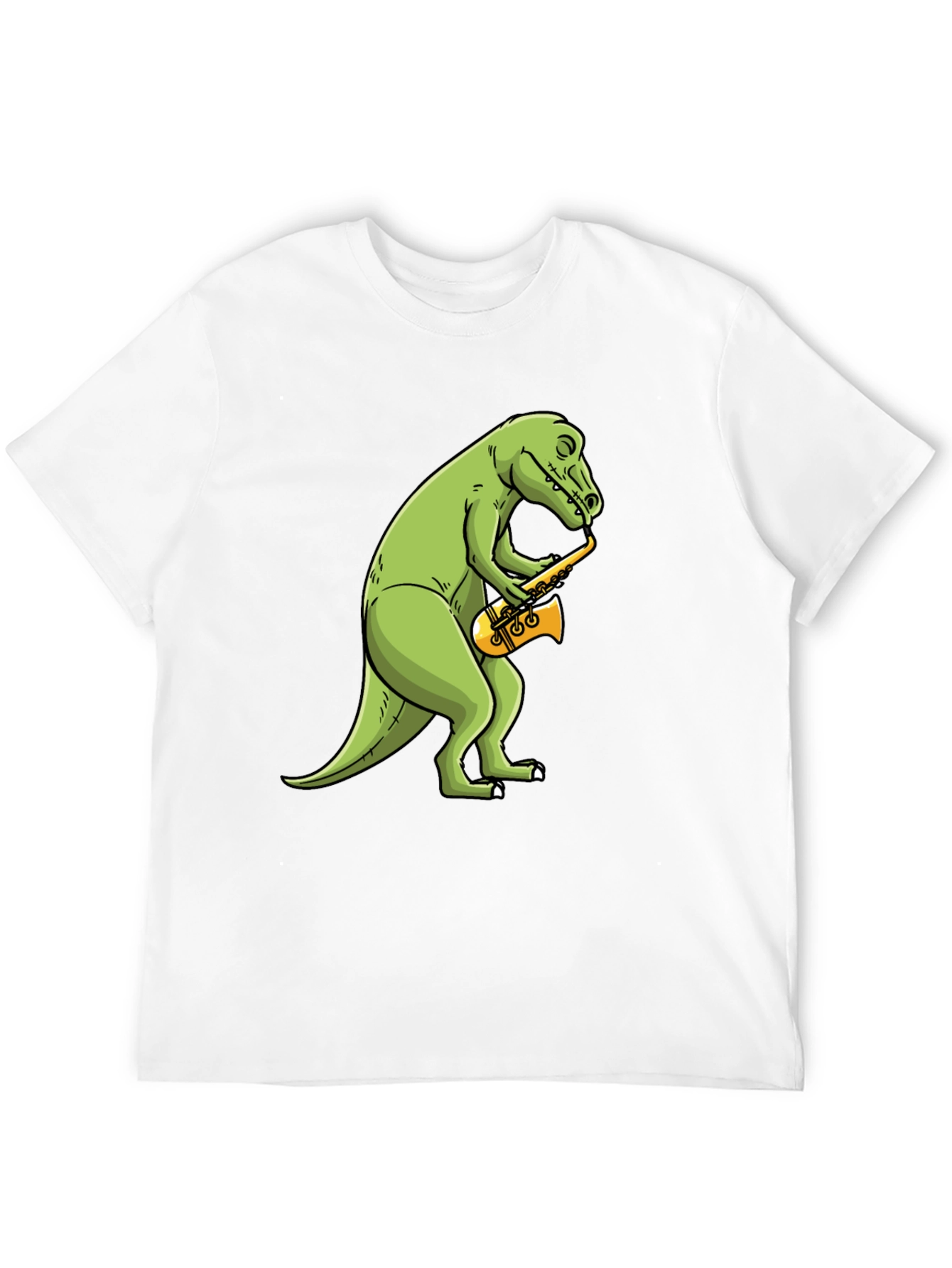 Dino Sax T-Shirt - Black Cotton Tee