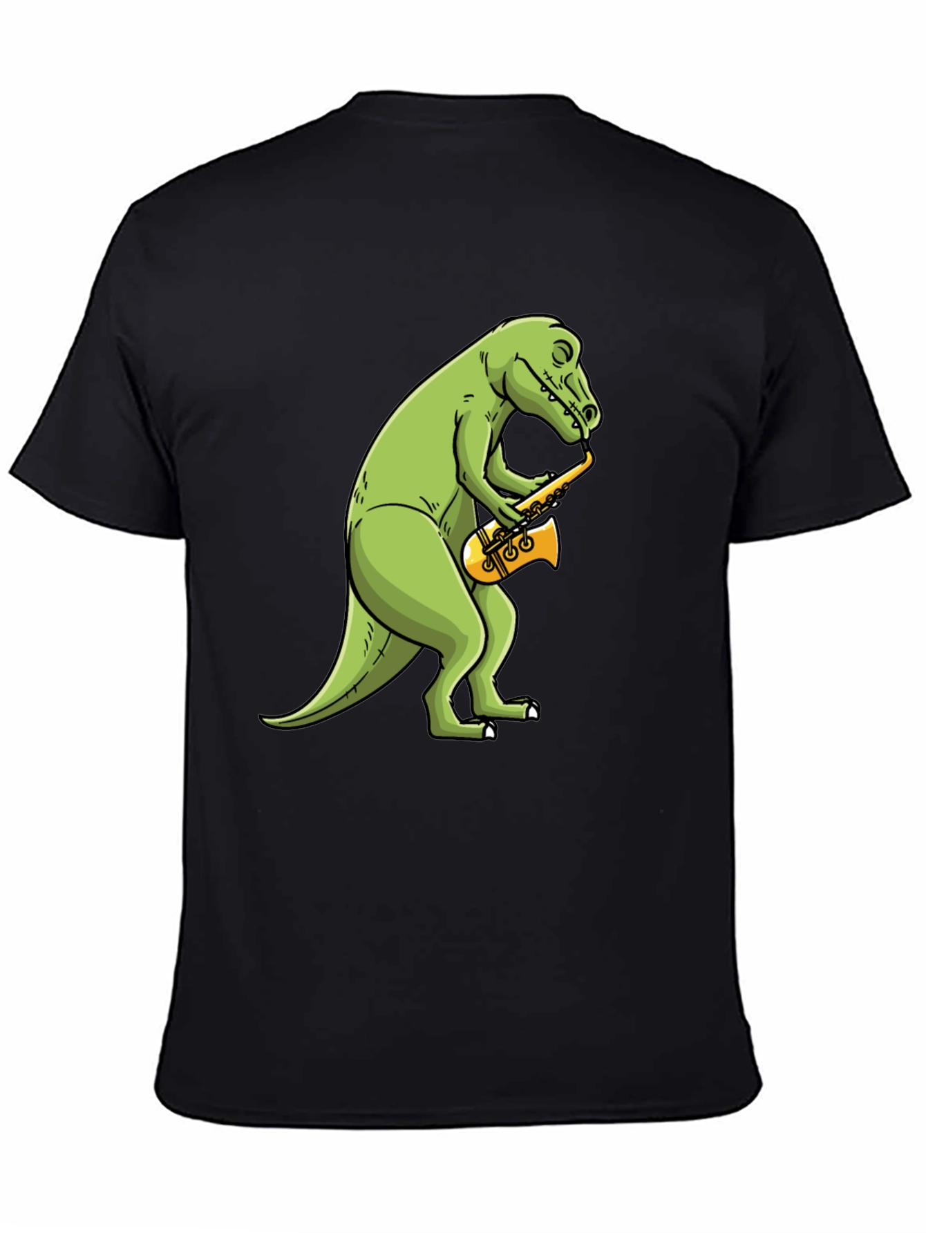 Dino Sax T-Shirt - Black Cotton Tee