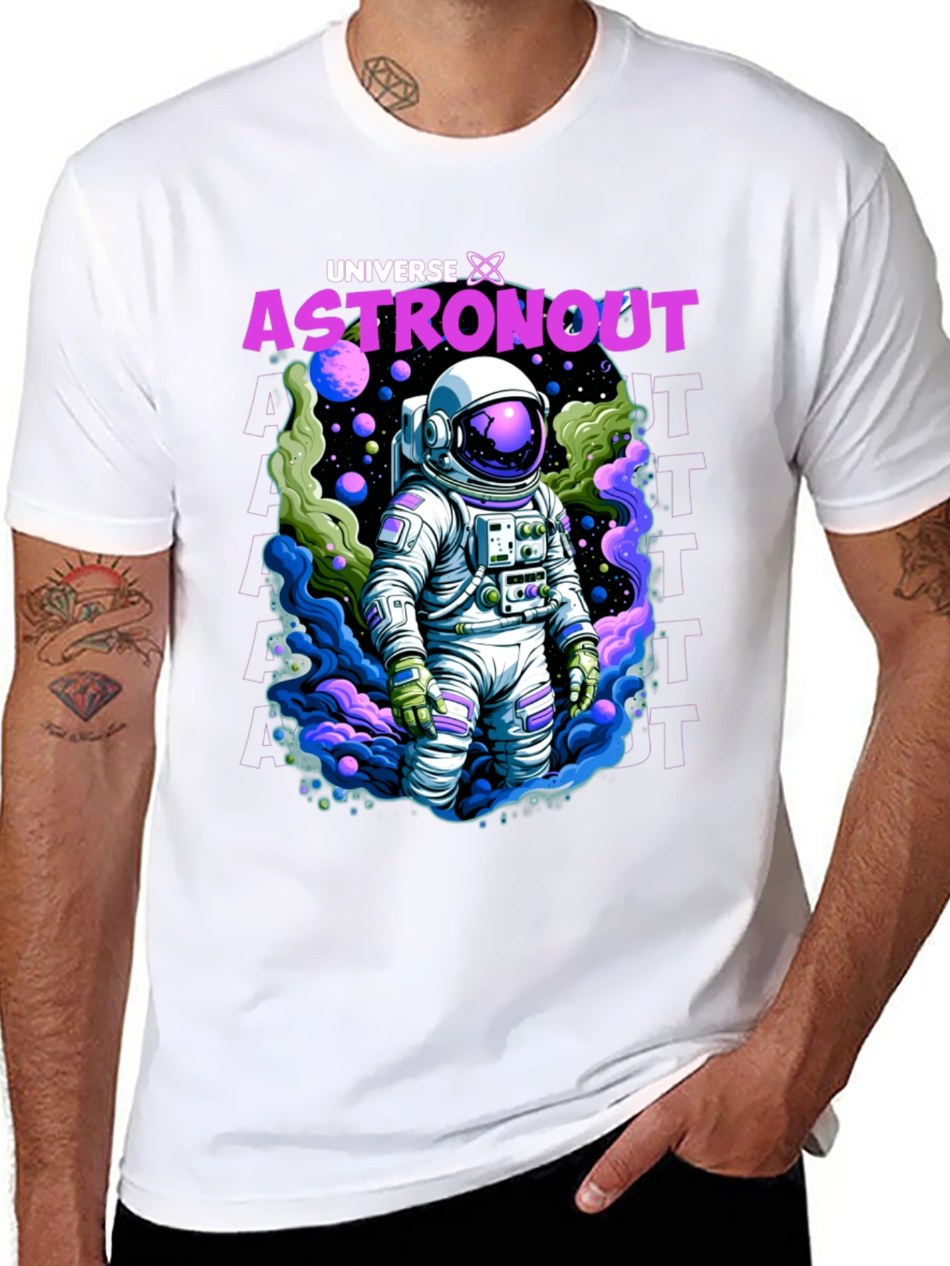 Universe Astronaut Graphic T-Shirt