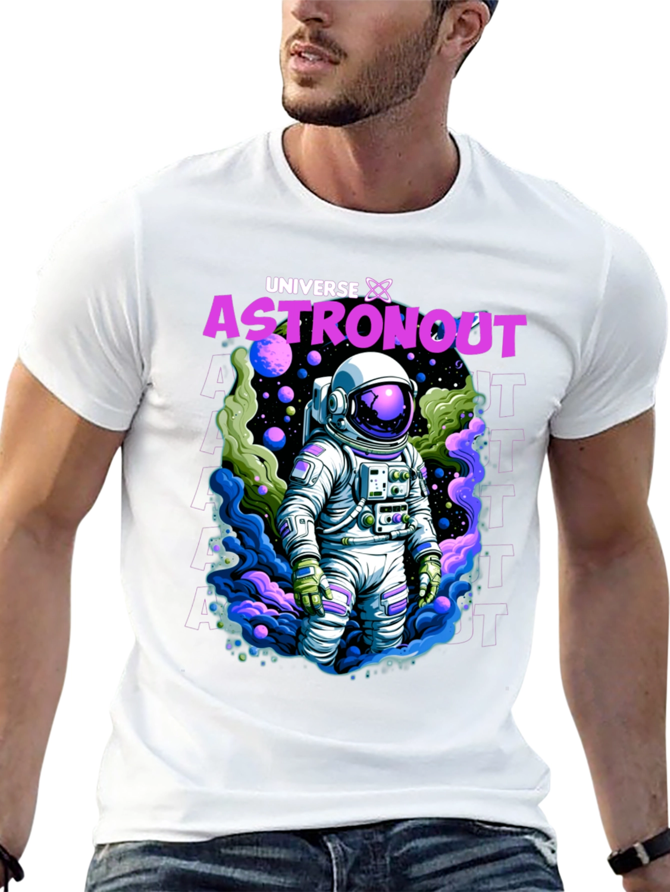 Universe Astronaut Graphic T-Shirt