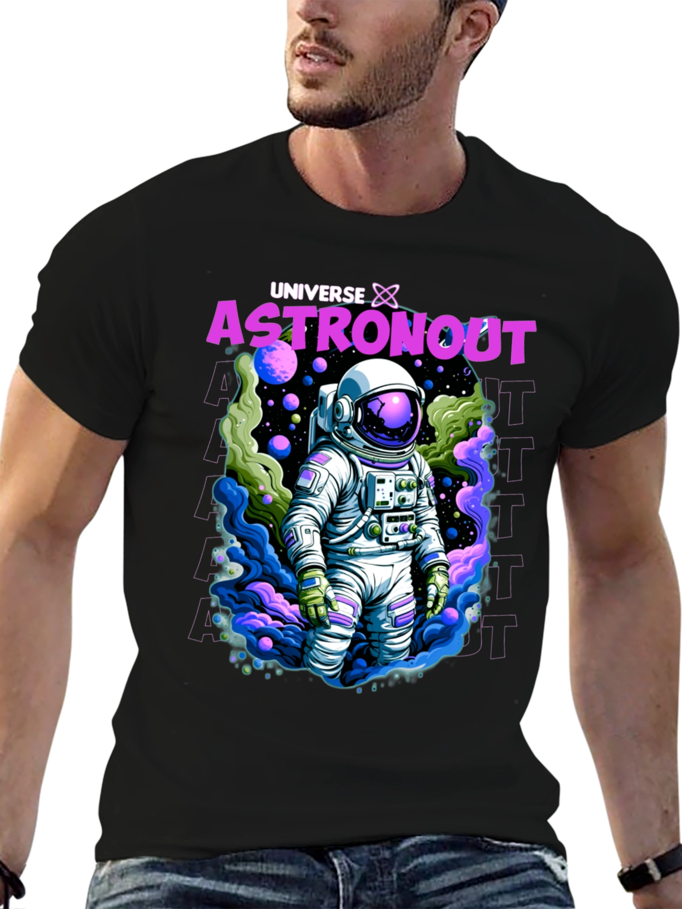 Universe Astronaut Graphic T-Shirt