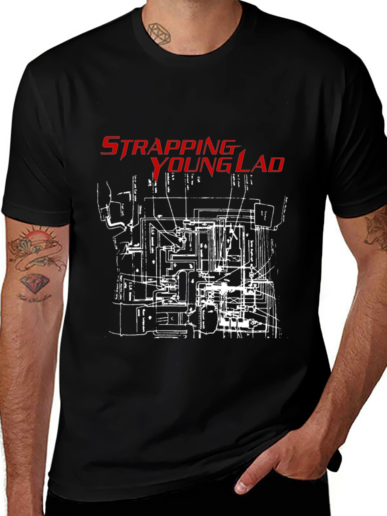 Strapping Young Lad Graphic T-Shirt - Black