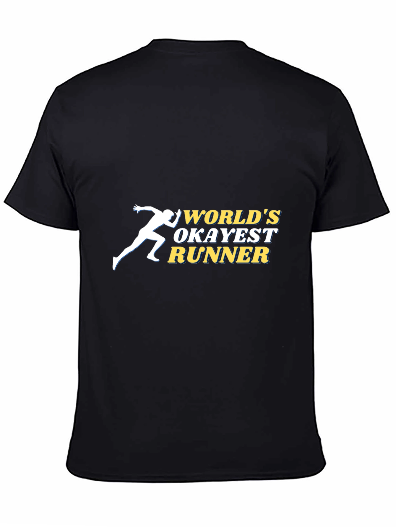 Worlds Okayest Runner Black Graphic T-Shirt
