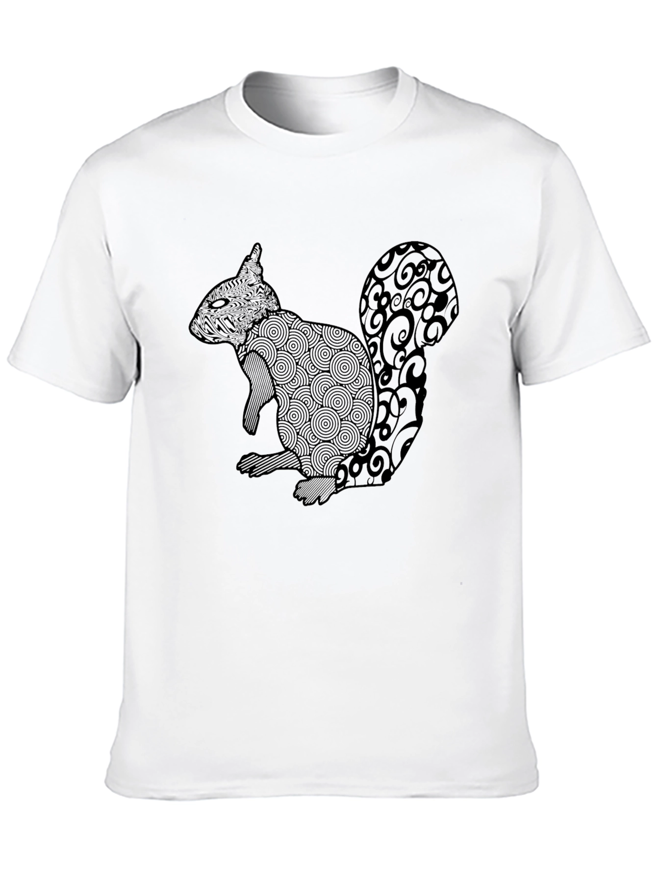 Squirrel Graphic T-Shirt - Black Crew Neck Tee