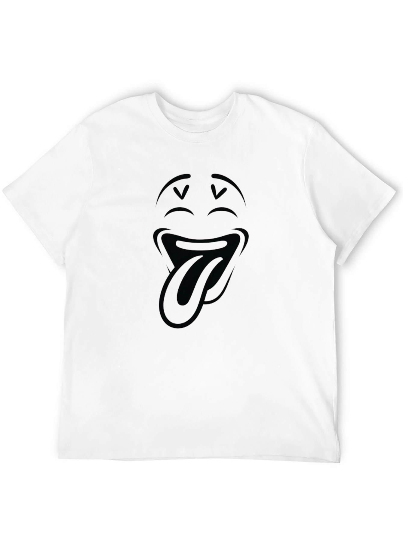 Emoji Tongue Out Black T-Shirt