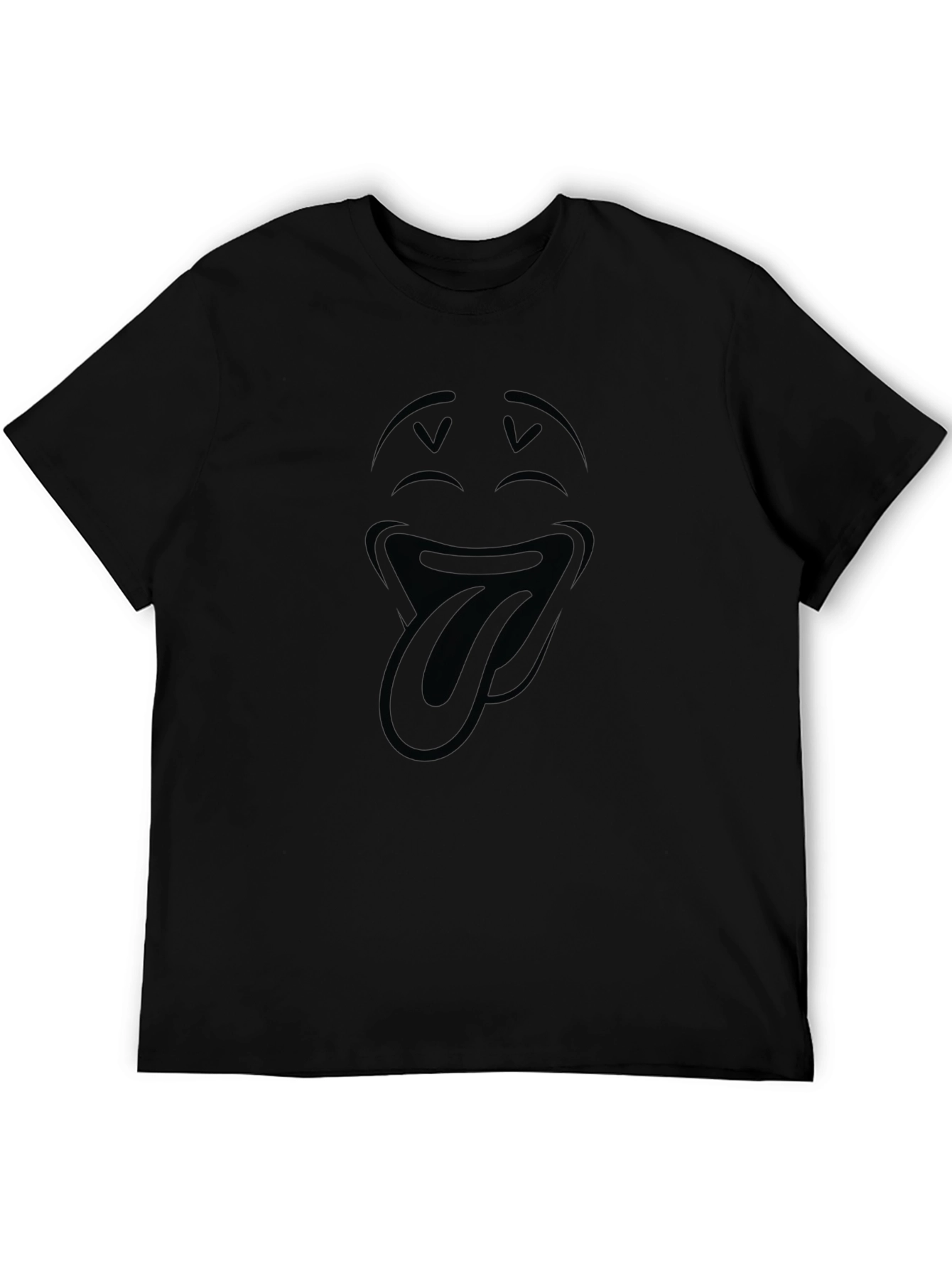 Emoji Tongue Out Black T-Shirt
