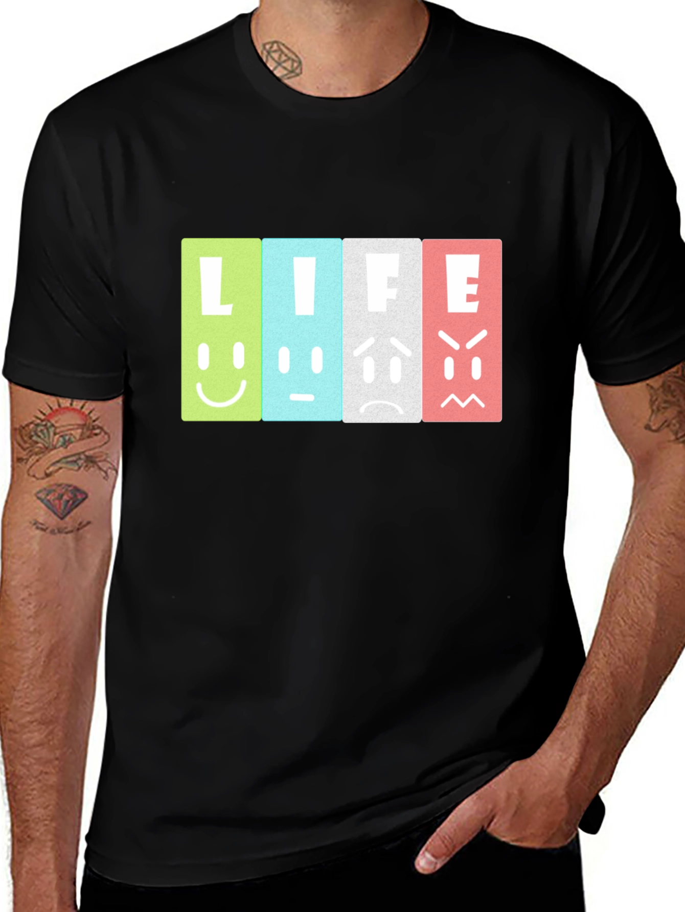 Life Moods Graphic Tee - Black Unisex T-Shirt