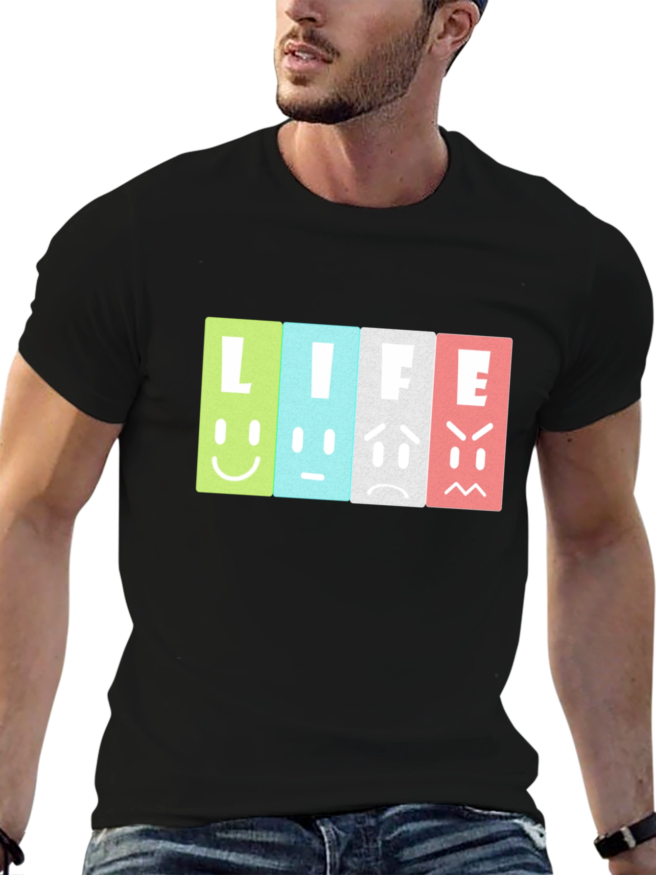 Life Moods Graphic Tee - Black Unisex T-Shirt