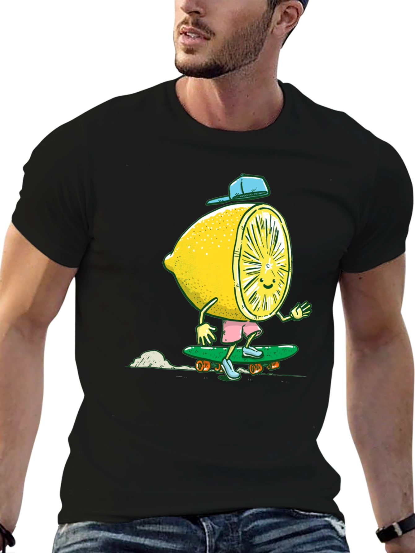 Lemon Skateboarder Graphic Tee - Cool Summer Style