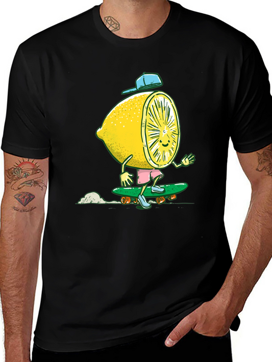 Lemon Skateboarder Graphic Tee - Cool Summer Style