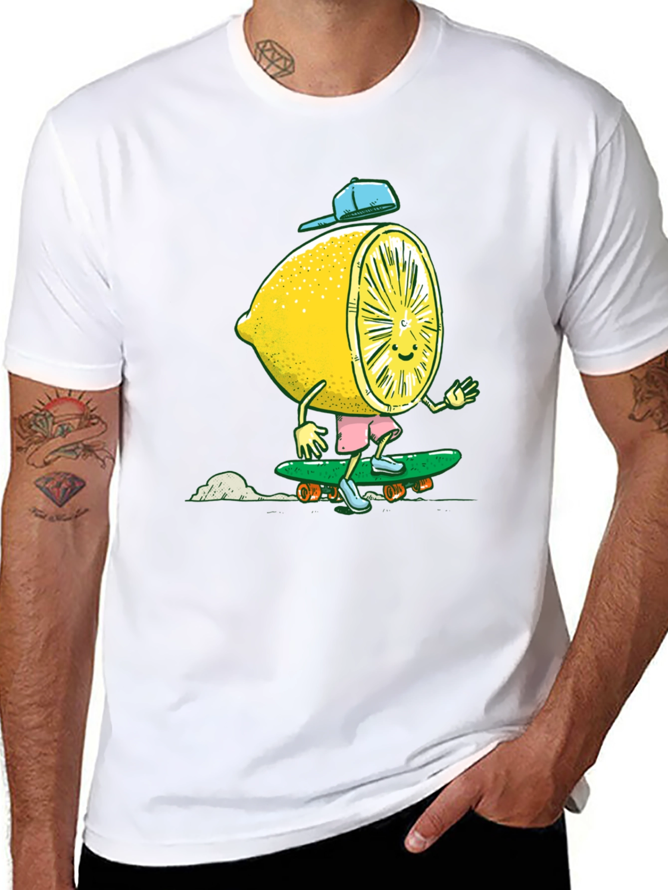 Lemon Skateboarder Graphic Tee - Cool Summer Style
