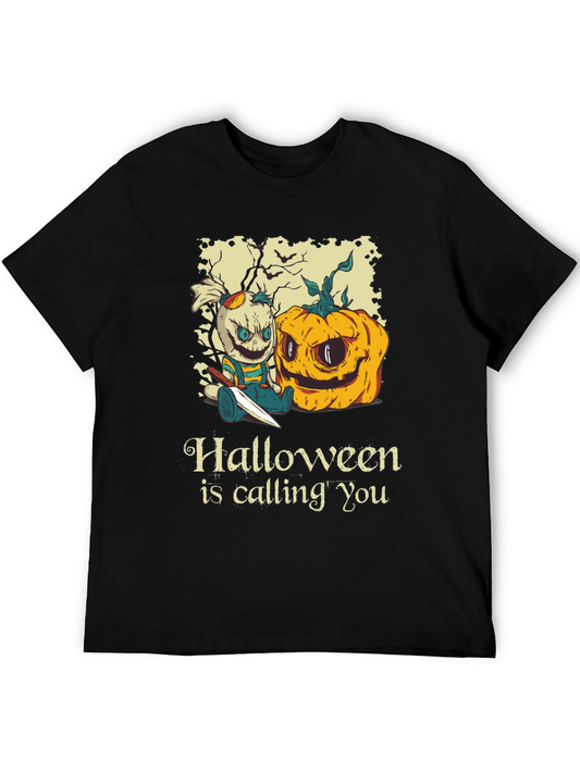 Halloween Scarecrow & Pumpkin T-Shirt