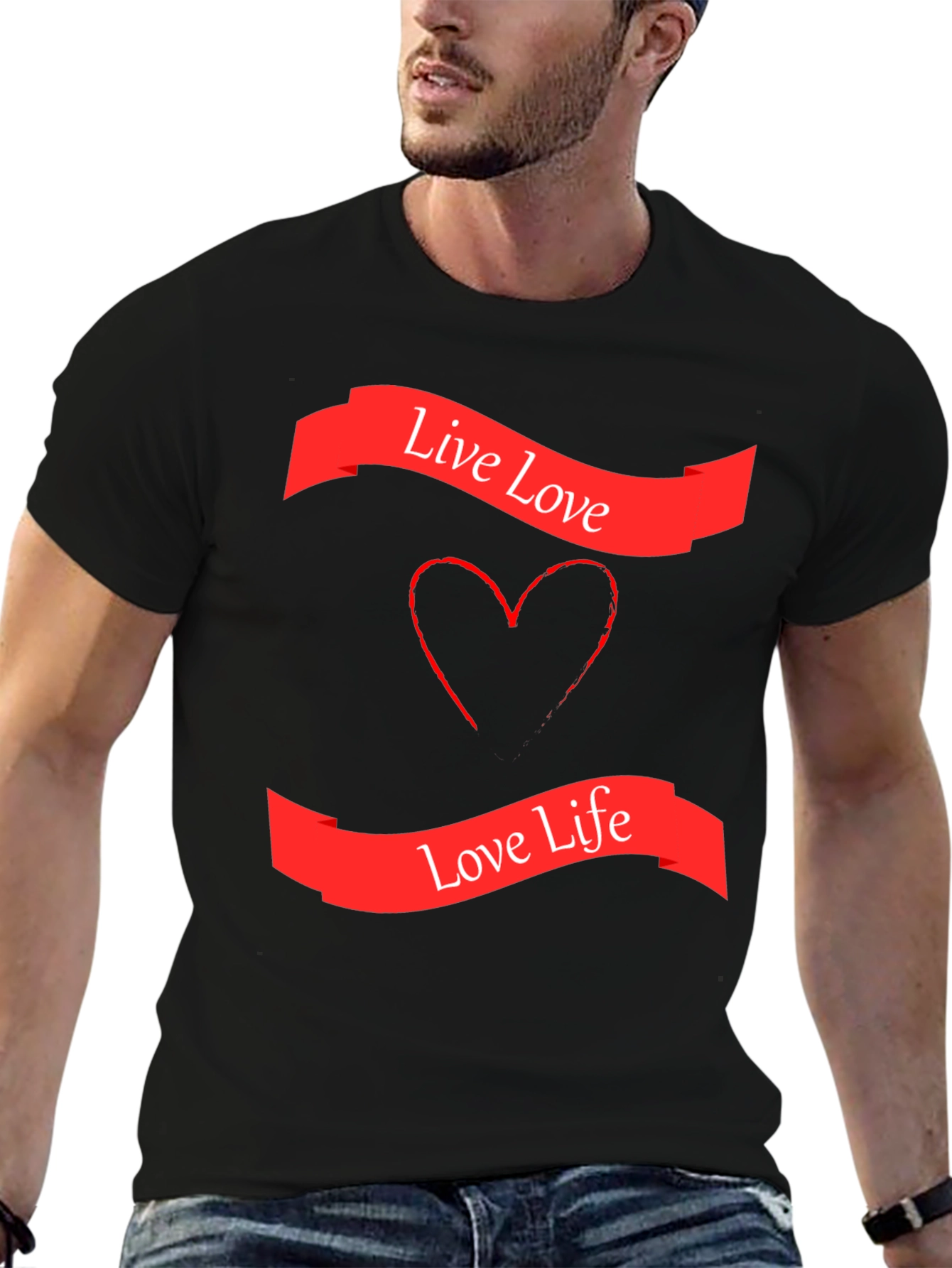Live Love Graphic T-Shirt - Stylish Black Tee