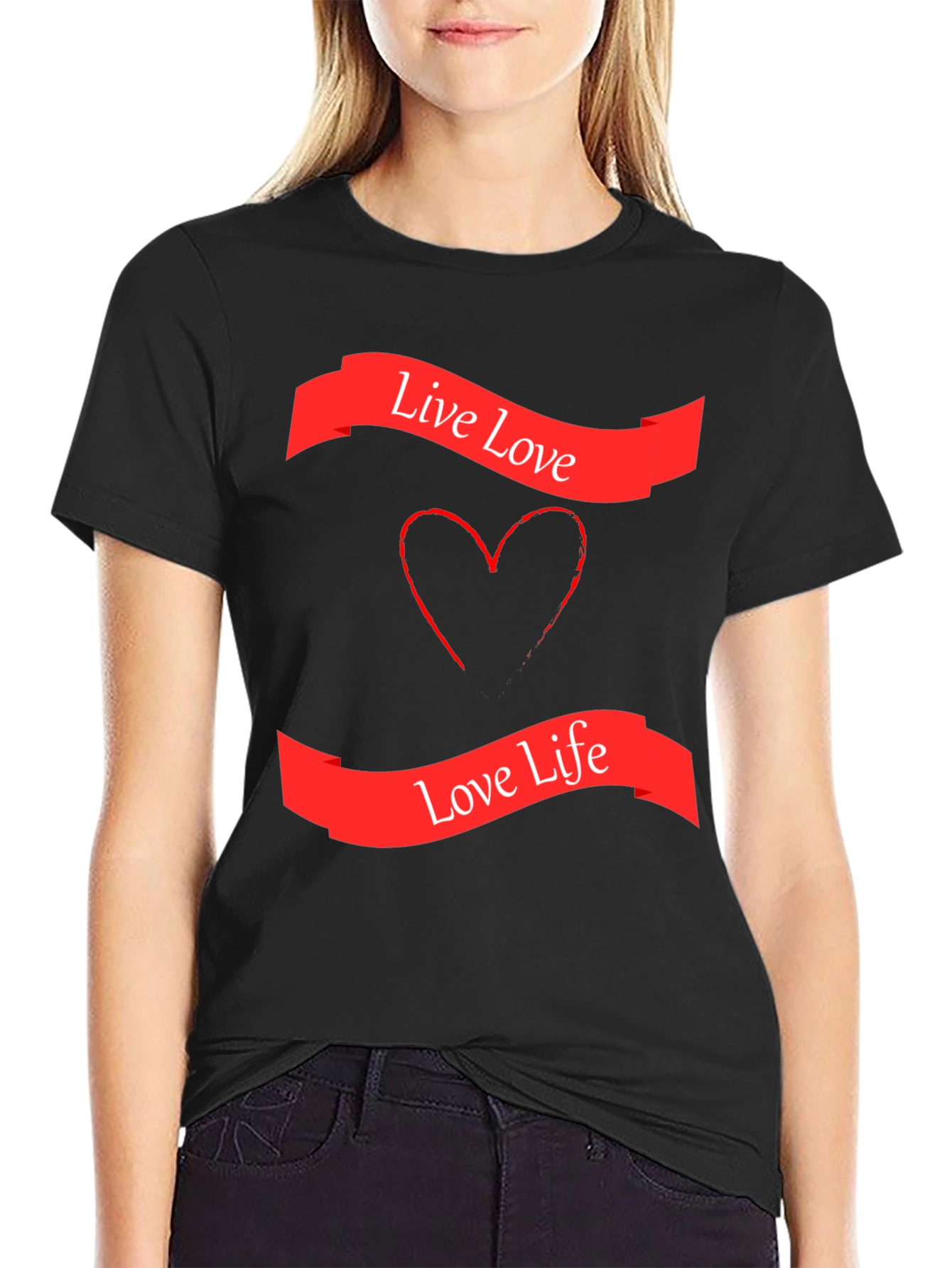 Live Love Graphic T-Shirt - Stylish Black Tee