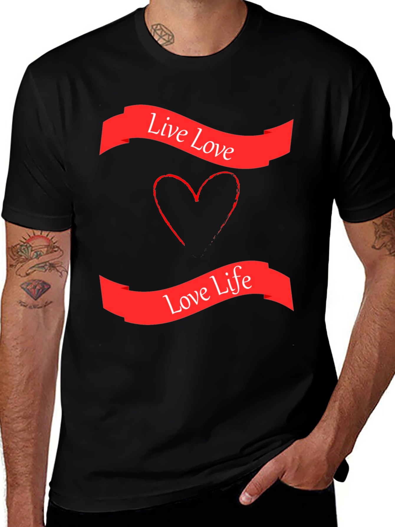 Live Love Graphic T-Shirt - Stylish Black Tee