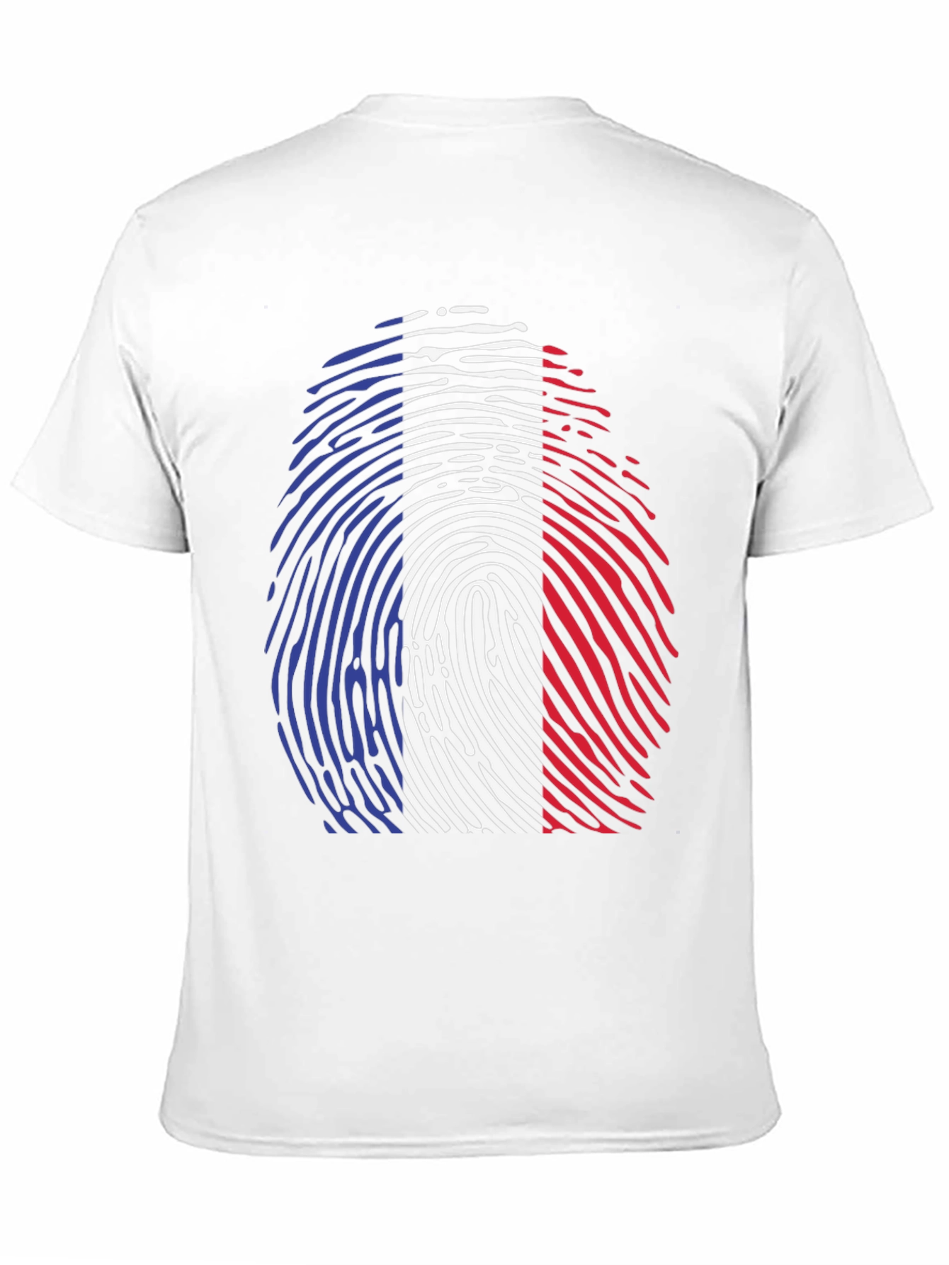 French Flag Fingerprint T-Shirt - Black Cotton Tee