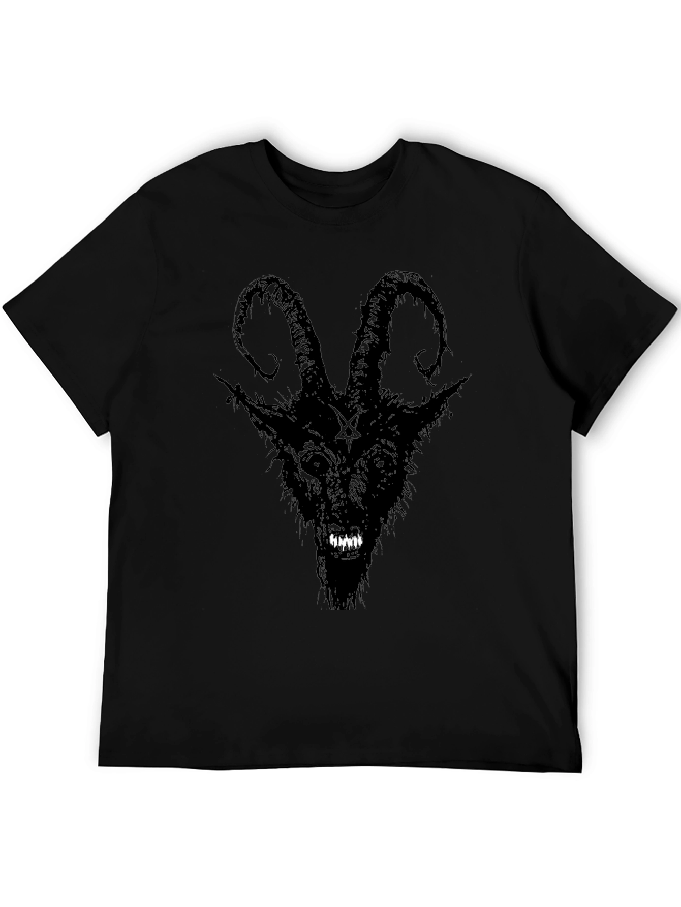 Baphomet Graphic Tee - Black Satanic Goat T-Shirt