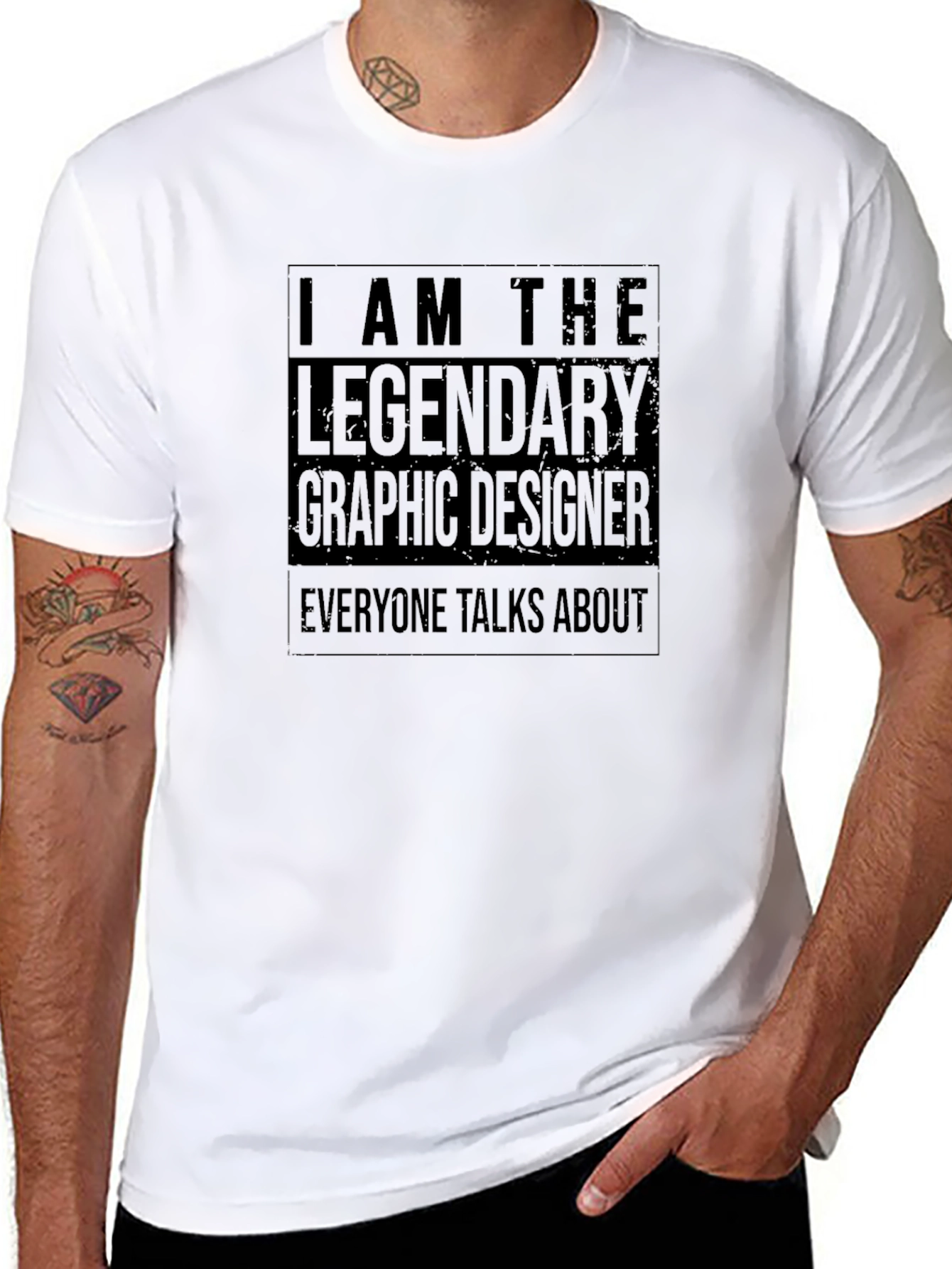 I Am The Legendary Graphic Designer Black T-Shirt