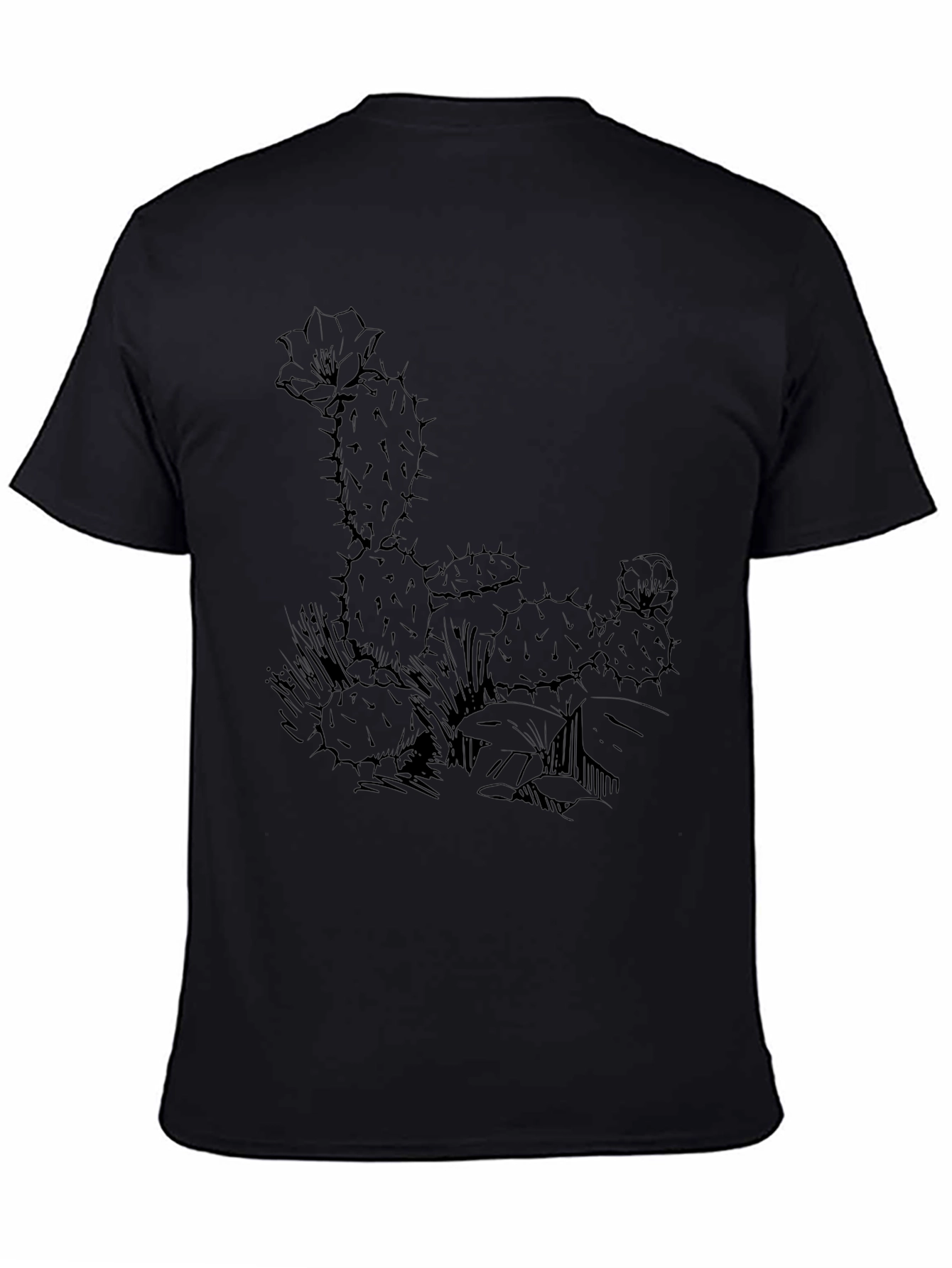 Cactus Graphic Tee - Desert Style Black T-Shirt