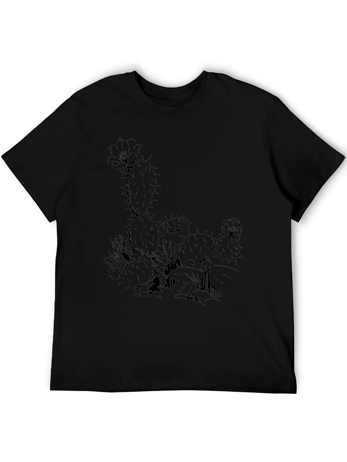 Cactus Graphic Tee - Desert Style Black T-Shirt