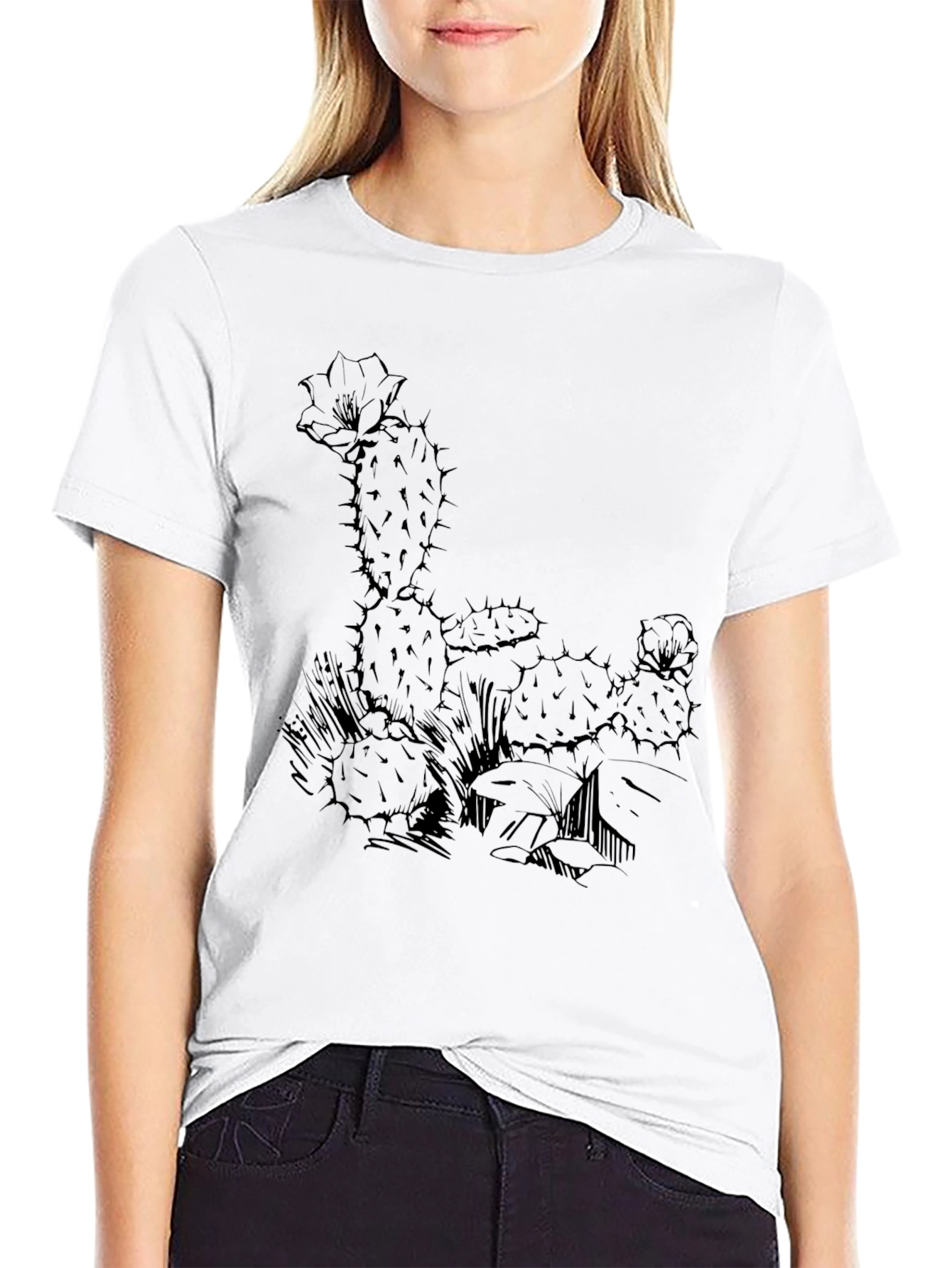 Cactus Graphic Tee - Desert Style Black T-Shirt