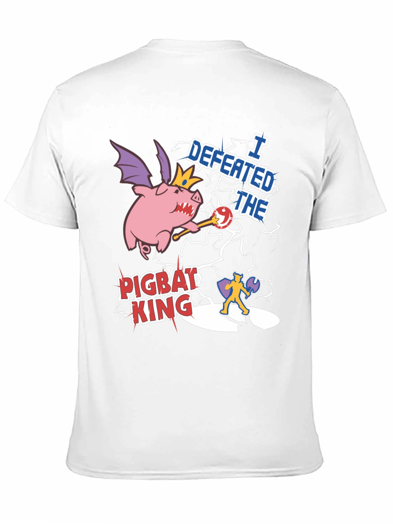 Defeated Pigbat King Black T-Shirt