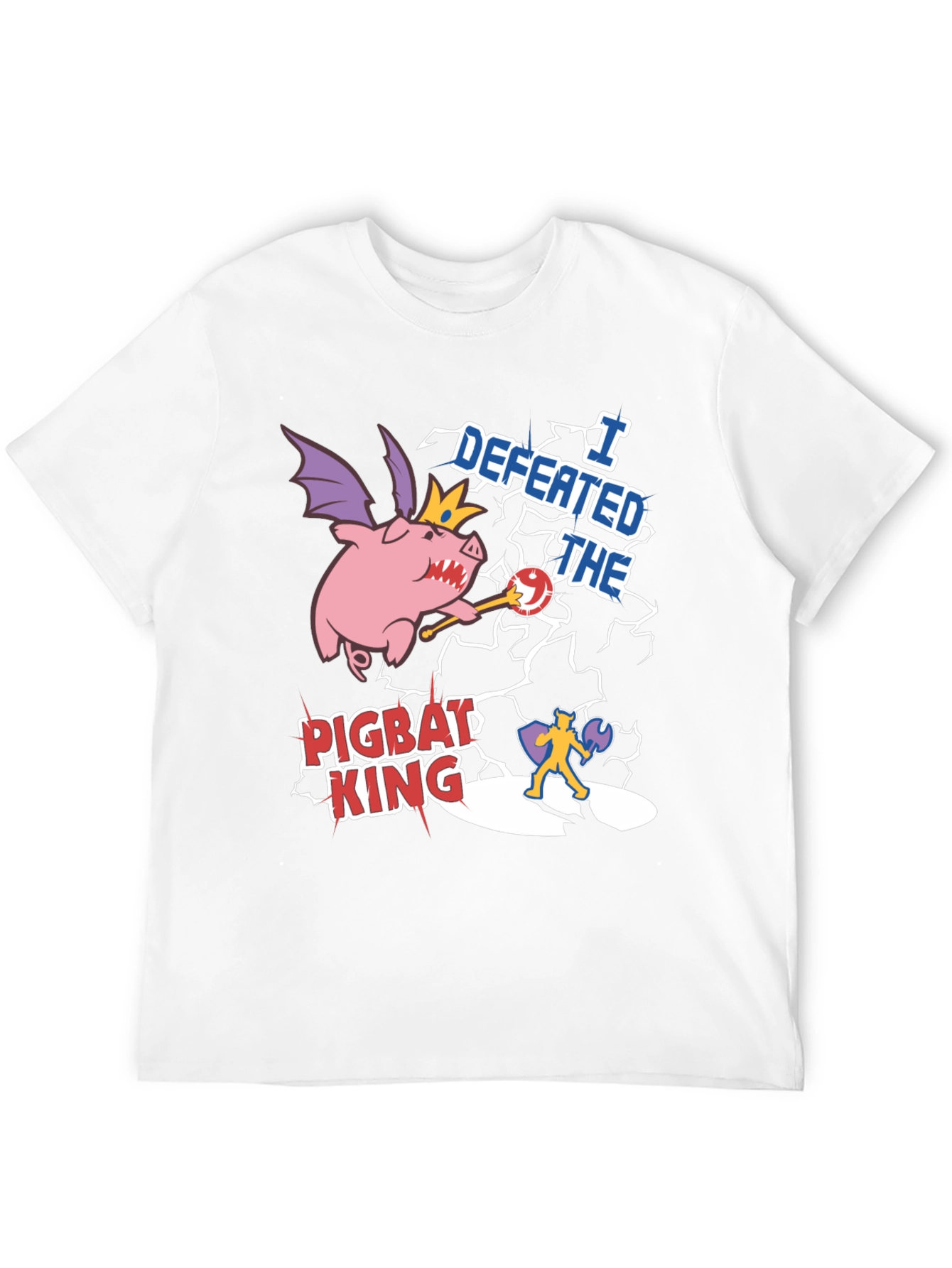 Defeated Pigbat King Black T-Shirt