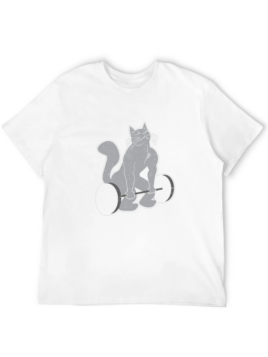 Weightlifting Cat Graphic Tee