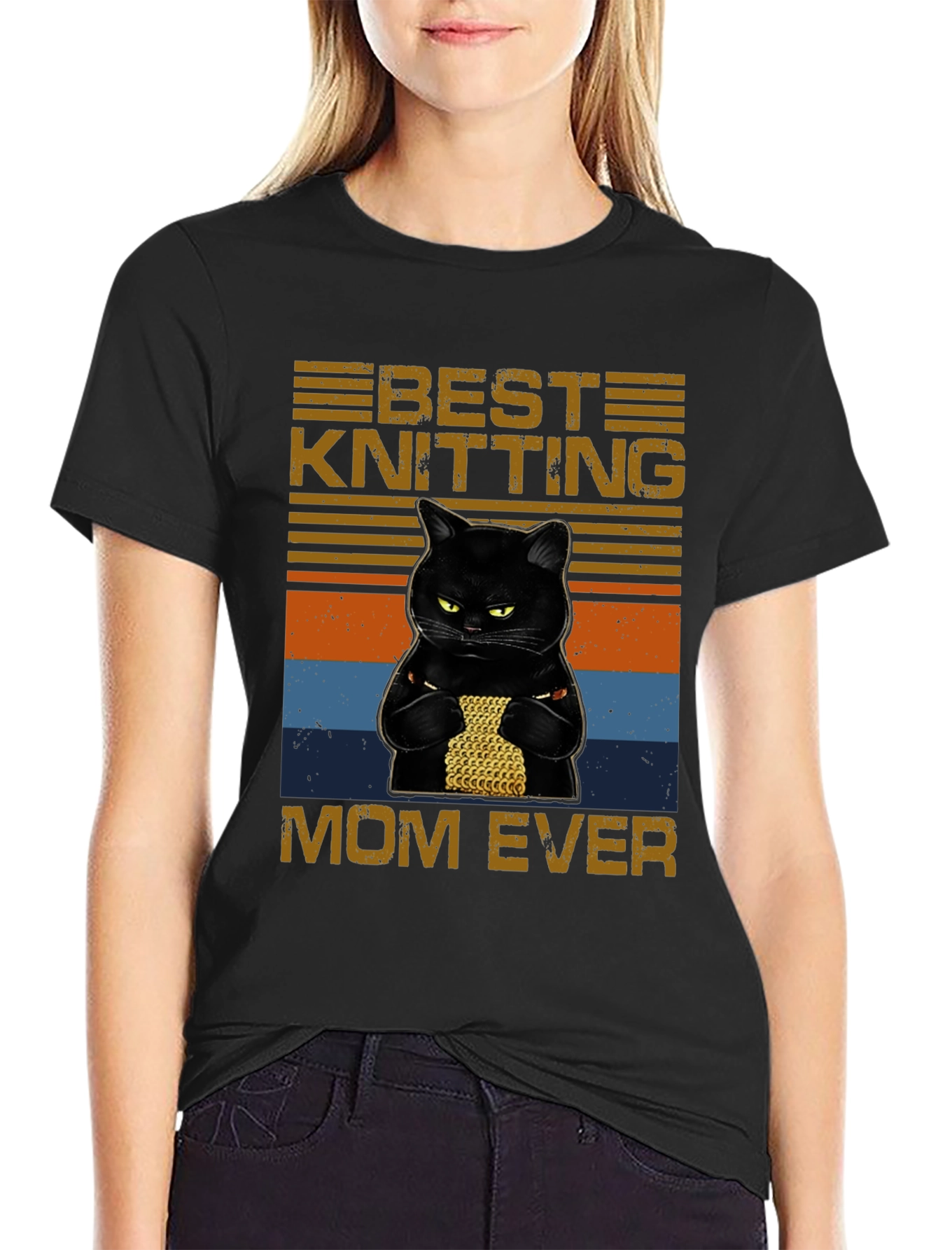 Best Knitting Mom Ever T-Shirt Cat Knit