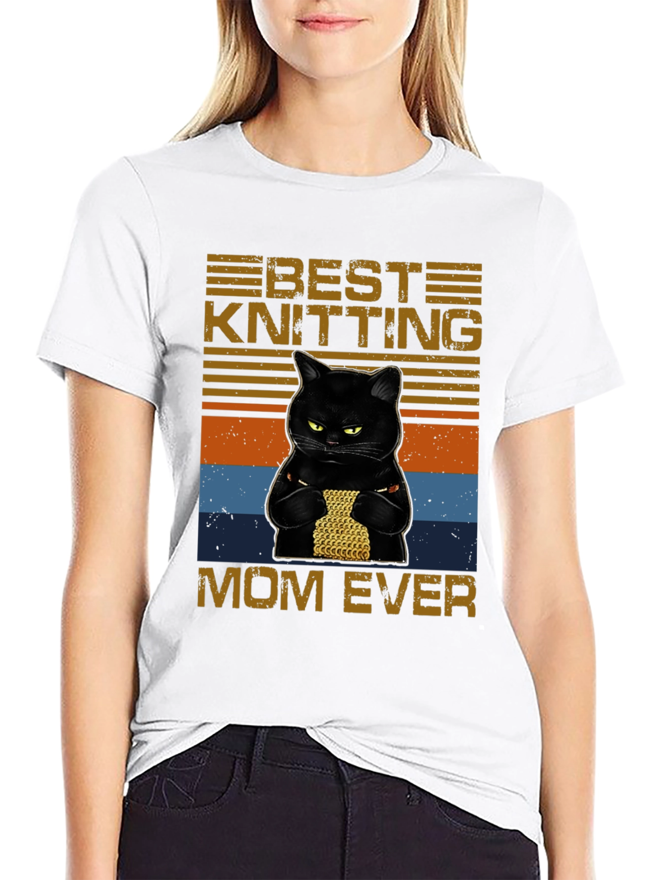 Best Knitting Mom Ever T-Shirt Cat Knit