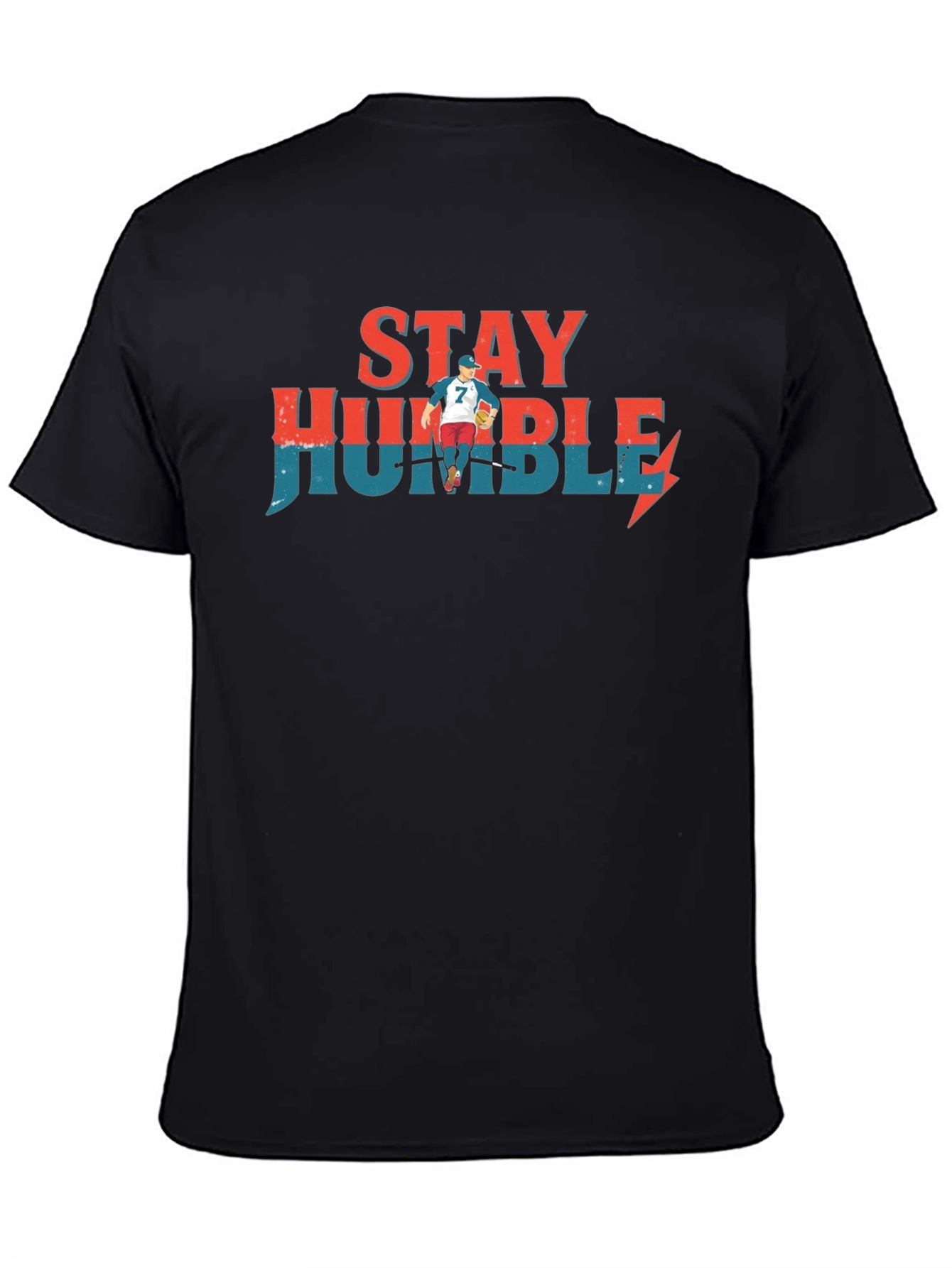 Stay Humble Graphic Tee - Baseball Player Design