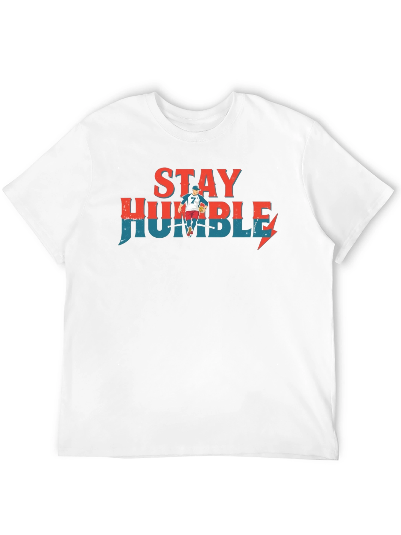 Stay Humble Graphic Tee - Baseball Player Design