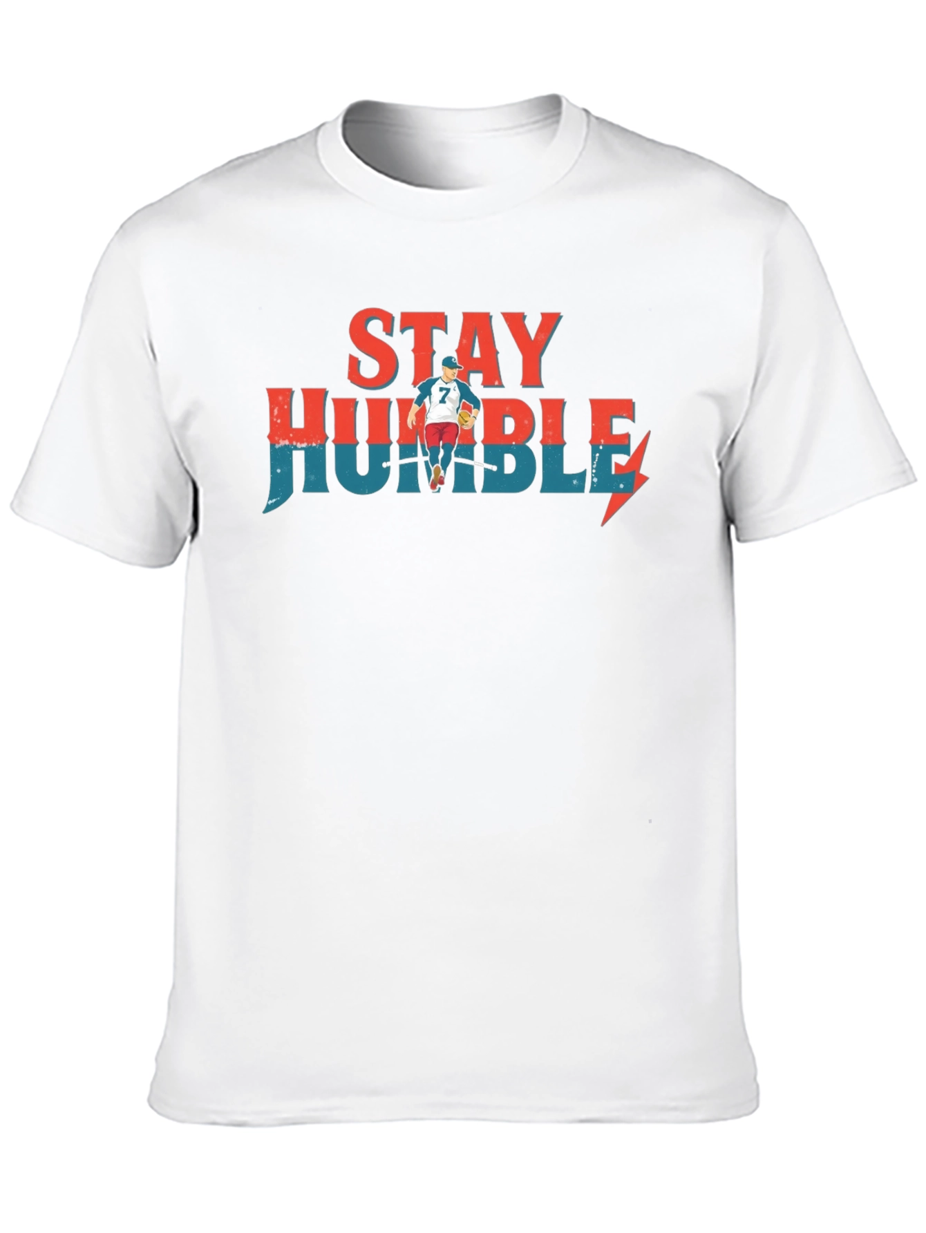 Stay Humble Graphic Tee - Baseball Player Design
