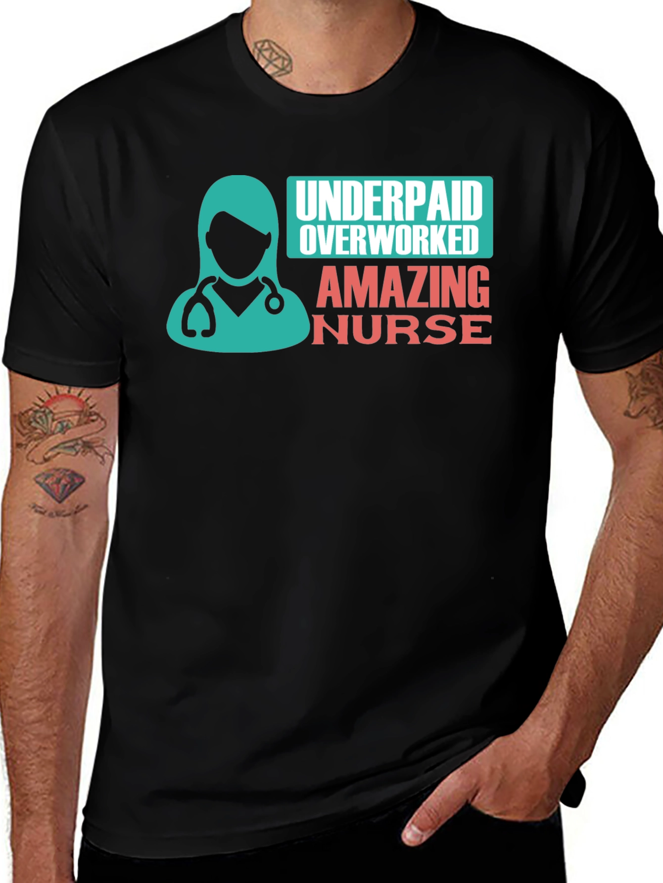 Amazing Nurse T-Shirt: Underpaid & Overworked