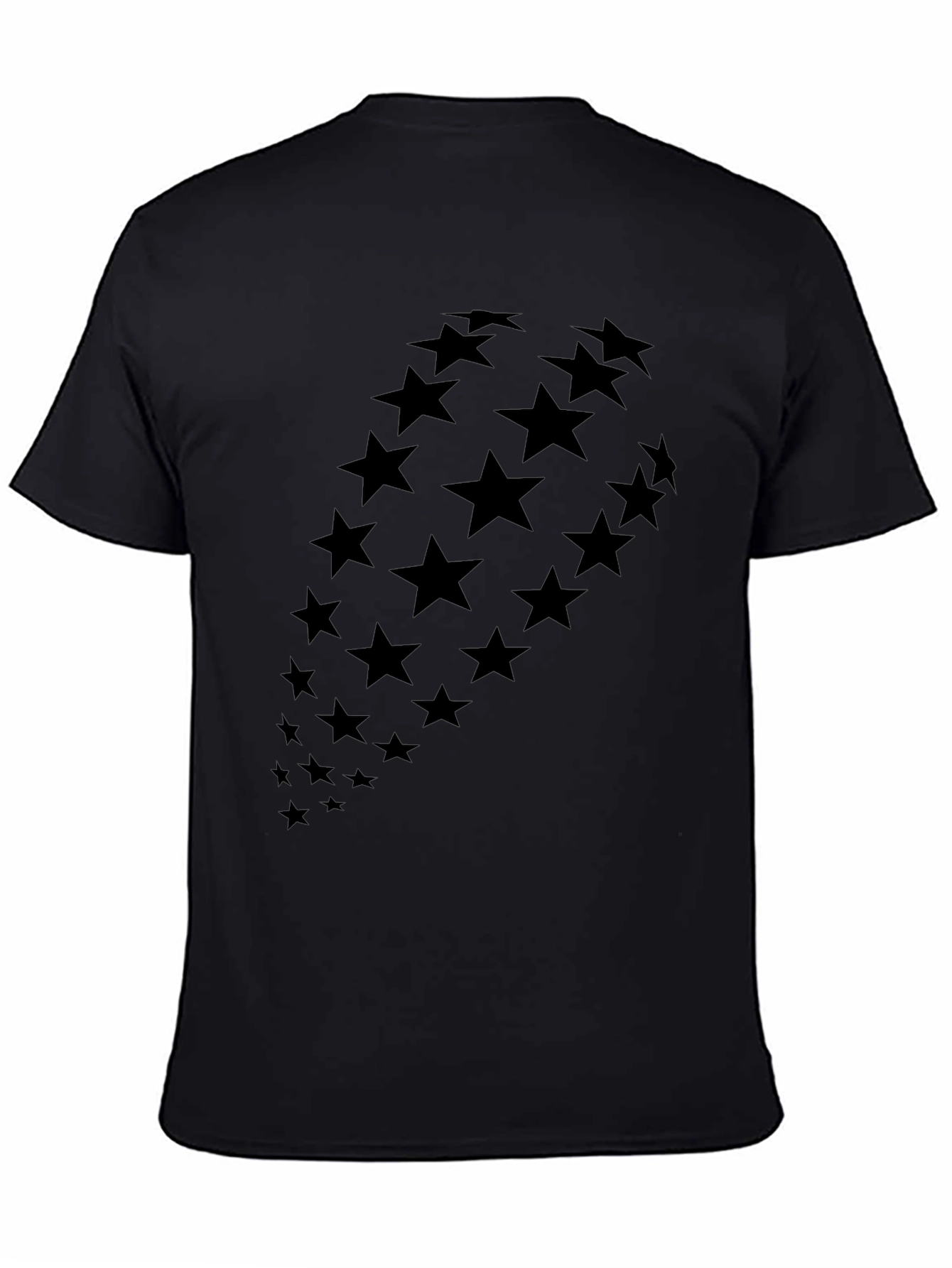Stylish Black Star Pattern T-Shirt