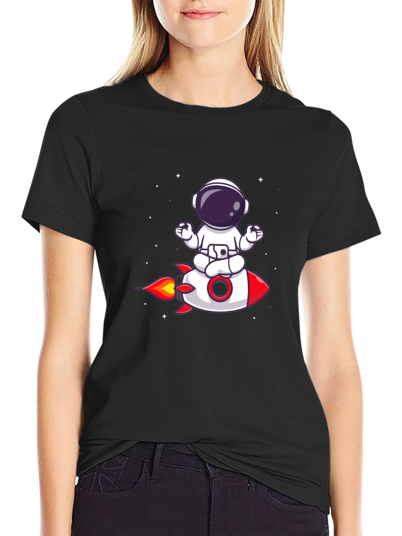 Astronaut Meditation Rocket T-Shirt