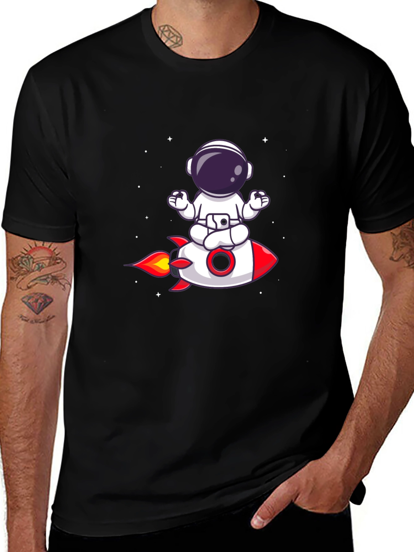 Astronaut Meditation Rocket T-Shirt