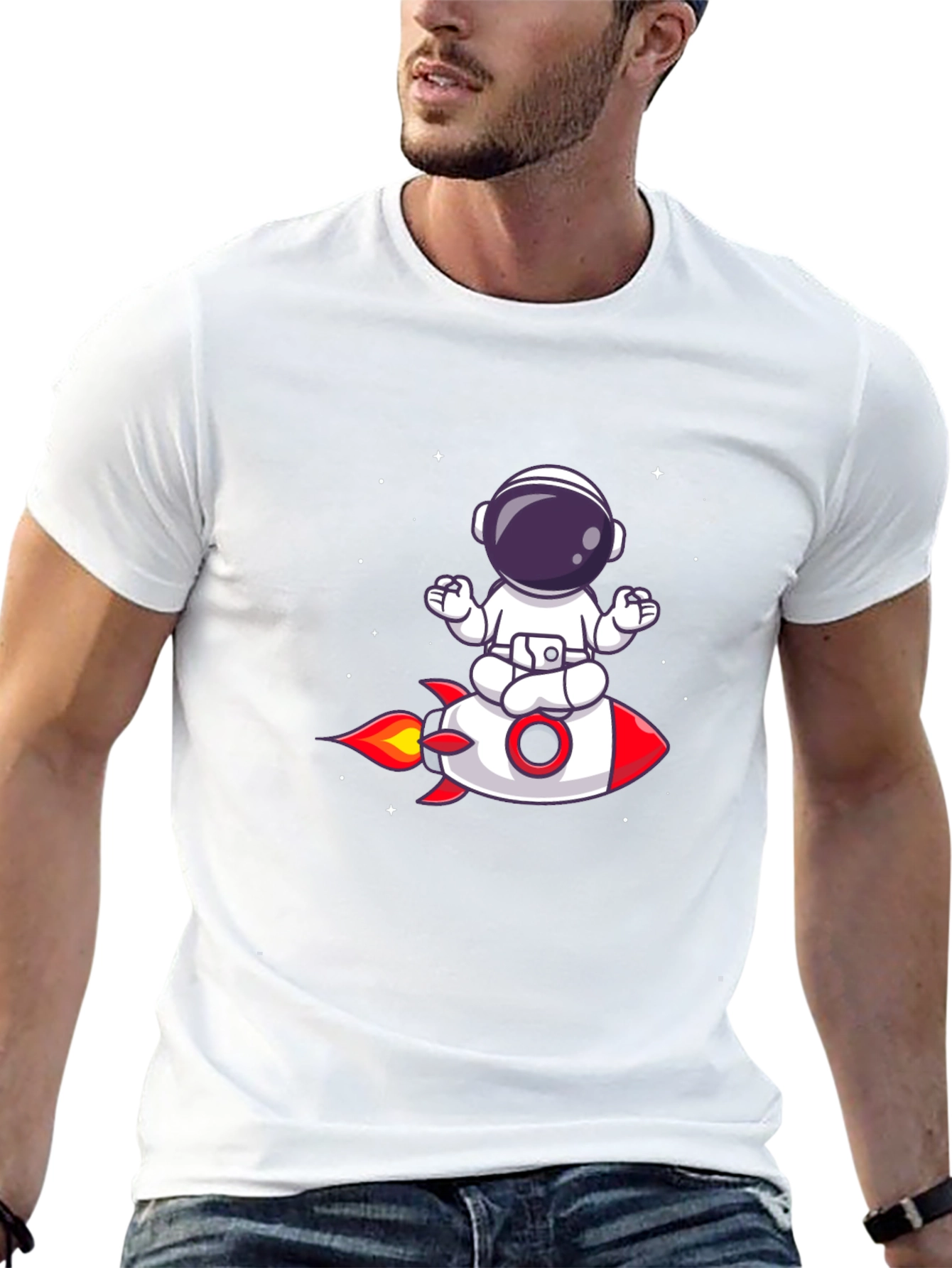 Astronaut Meditation Rocket T-Shirt