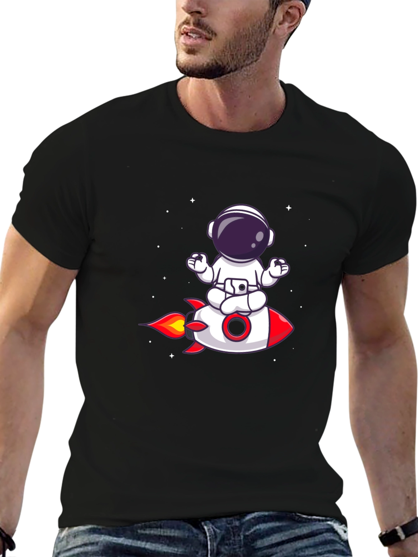 Astronaut Meditation Rocket T-Shirt