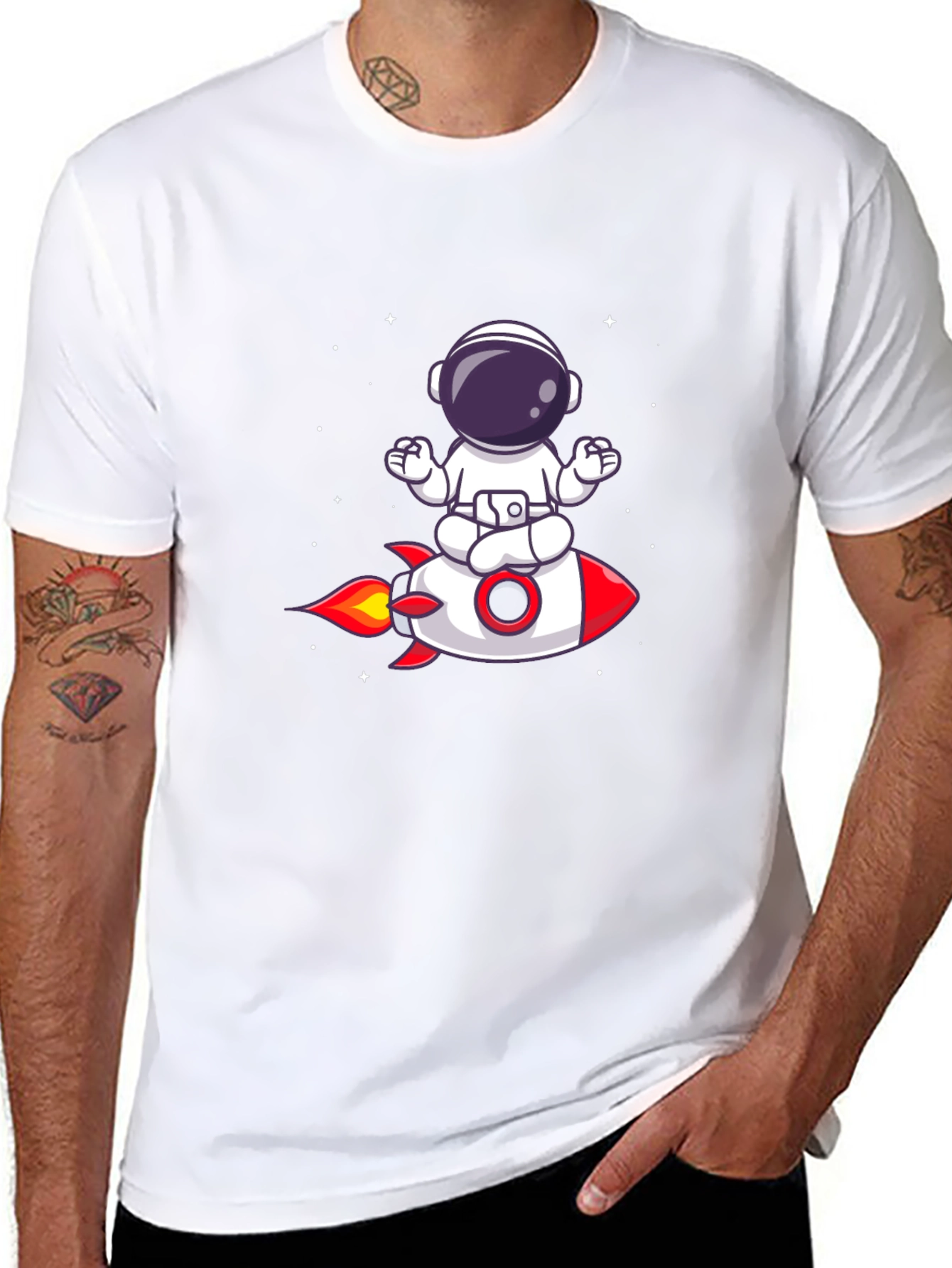 Astronaut Meditation Rocket T-Shirt