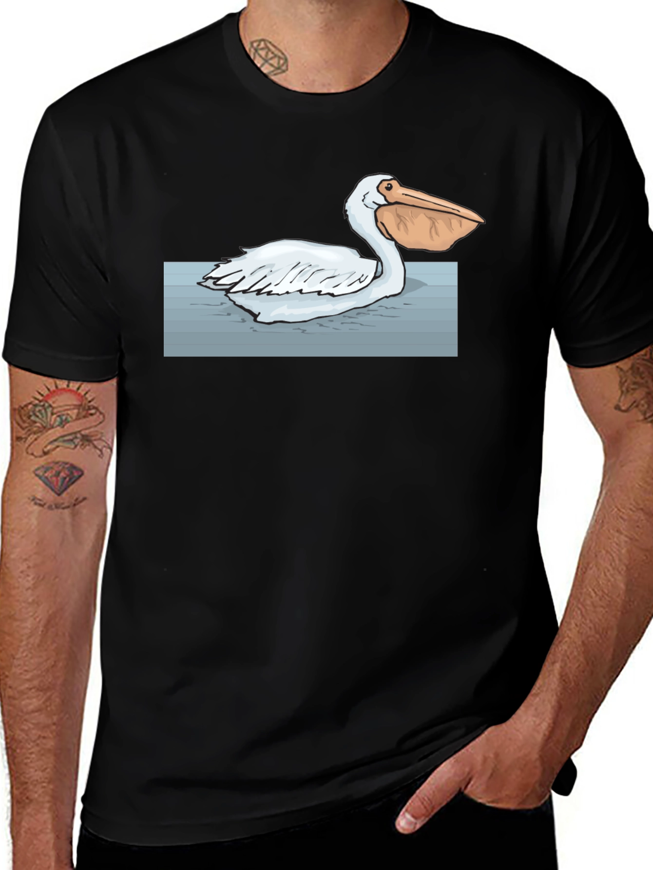 Pelican Graphic Tee - Black Cotton T-Shirt